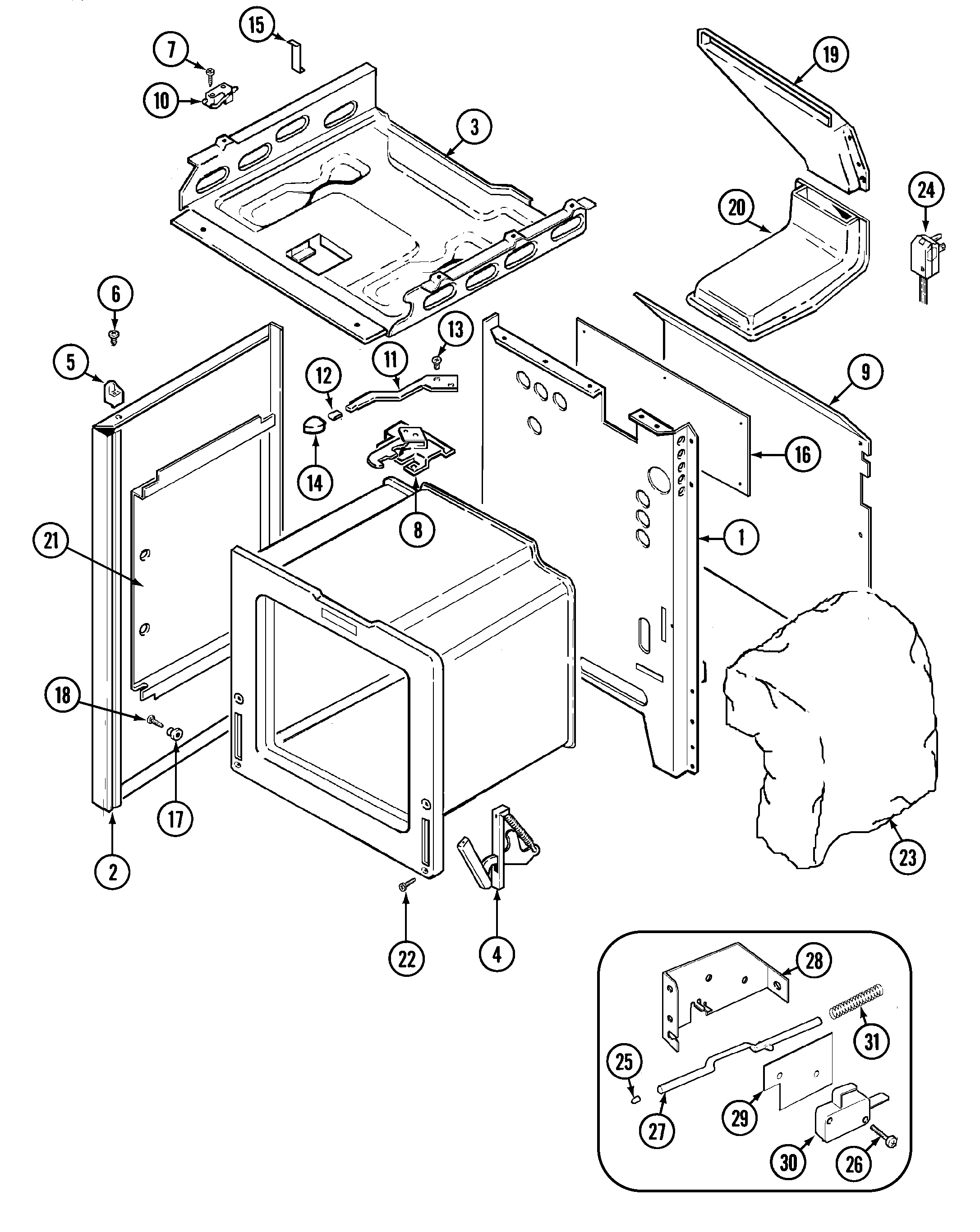 Maytag CRG9700CAL body diagram