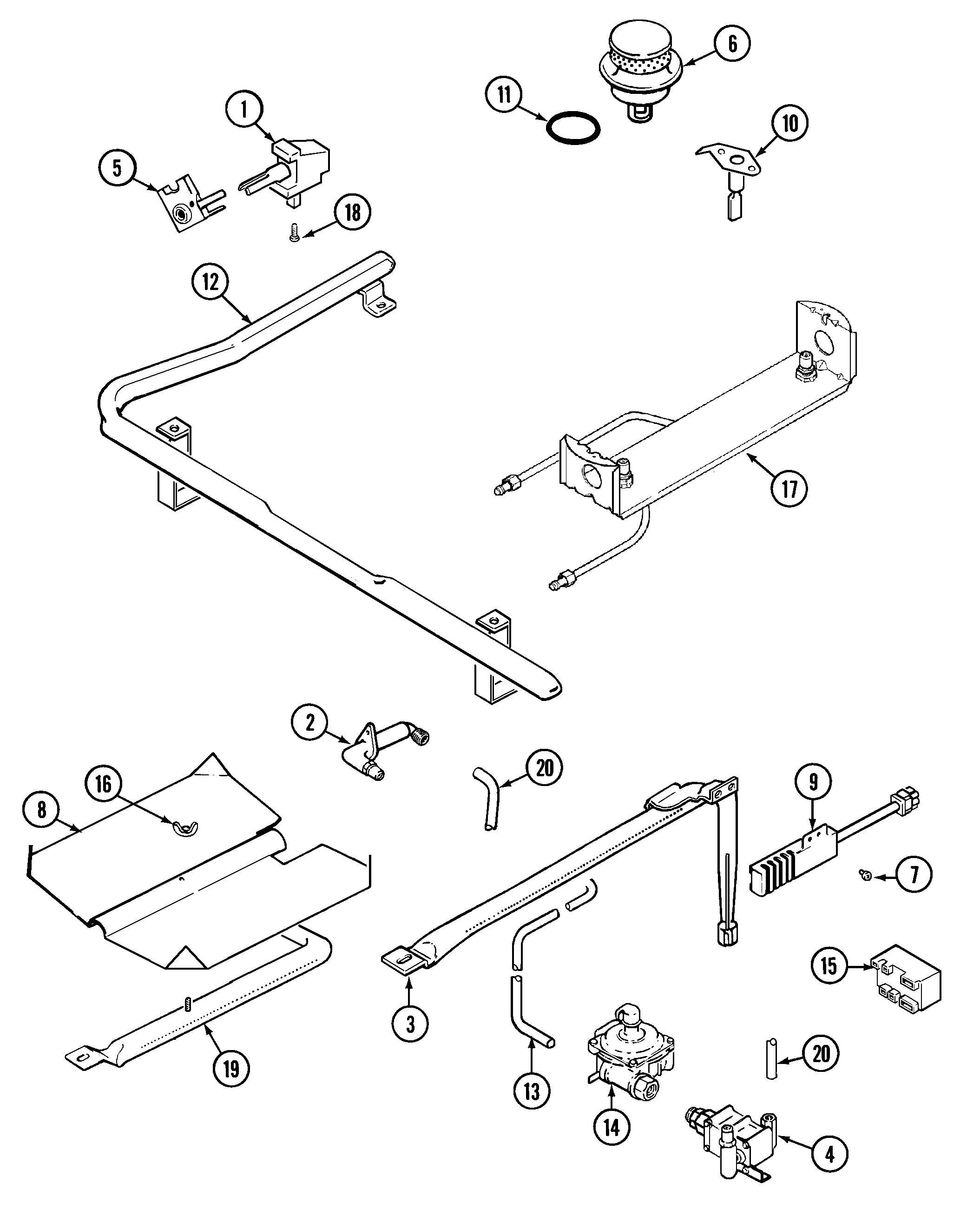 Maytag CRG9700CAL gas controls diagram