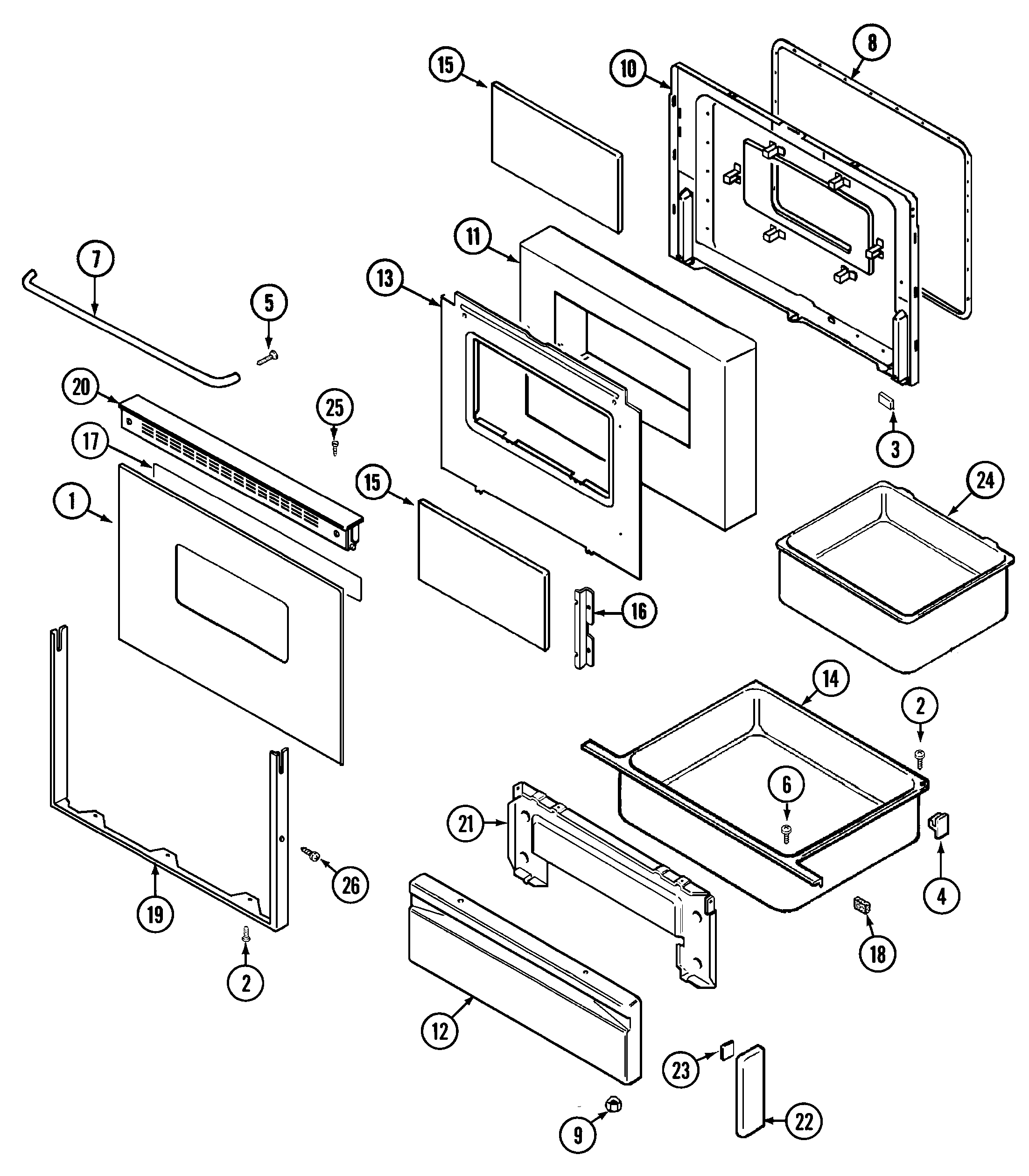Maytag CRE8600CCL door/drawer (cre8600ccl/ccw) diagram