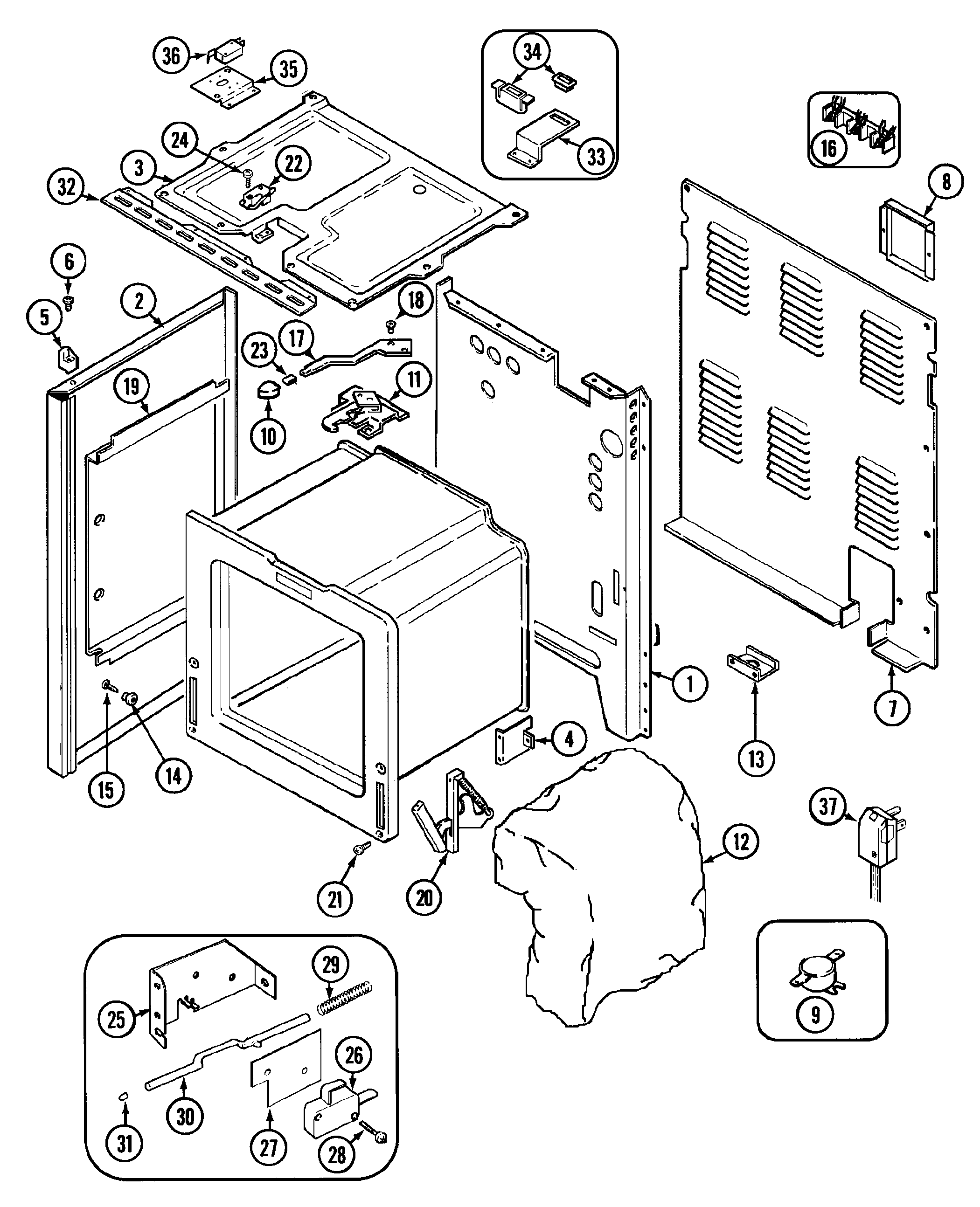 Maytag CRE9800DDE body diagram