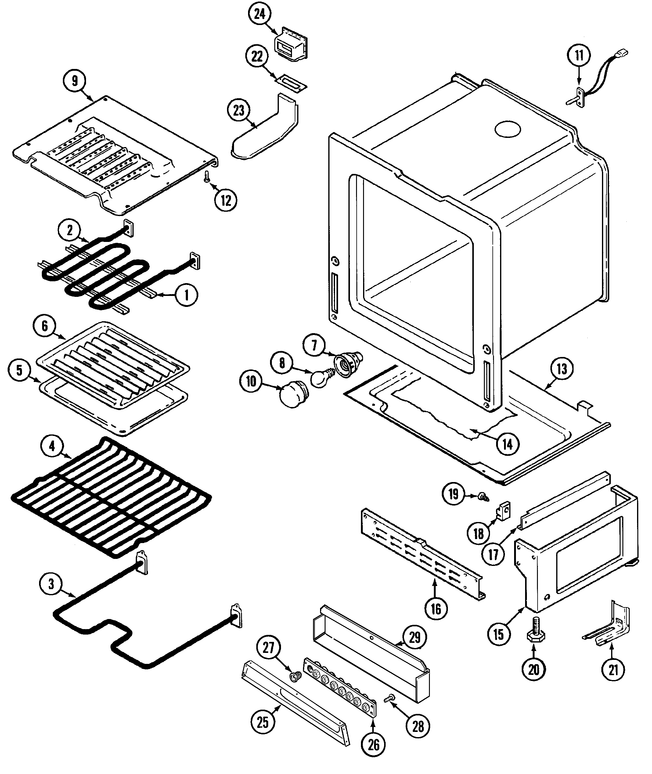 Maytag CRE9800DDE oven/base diagram
