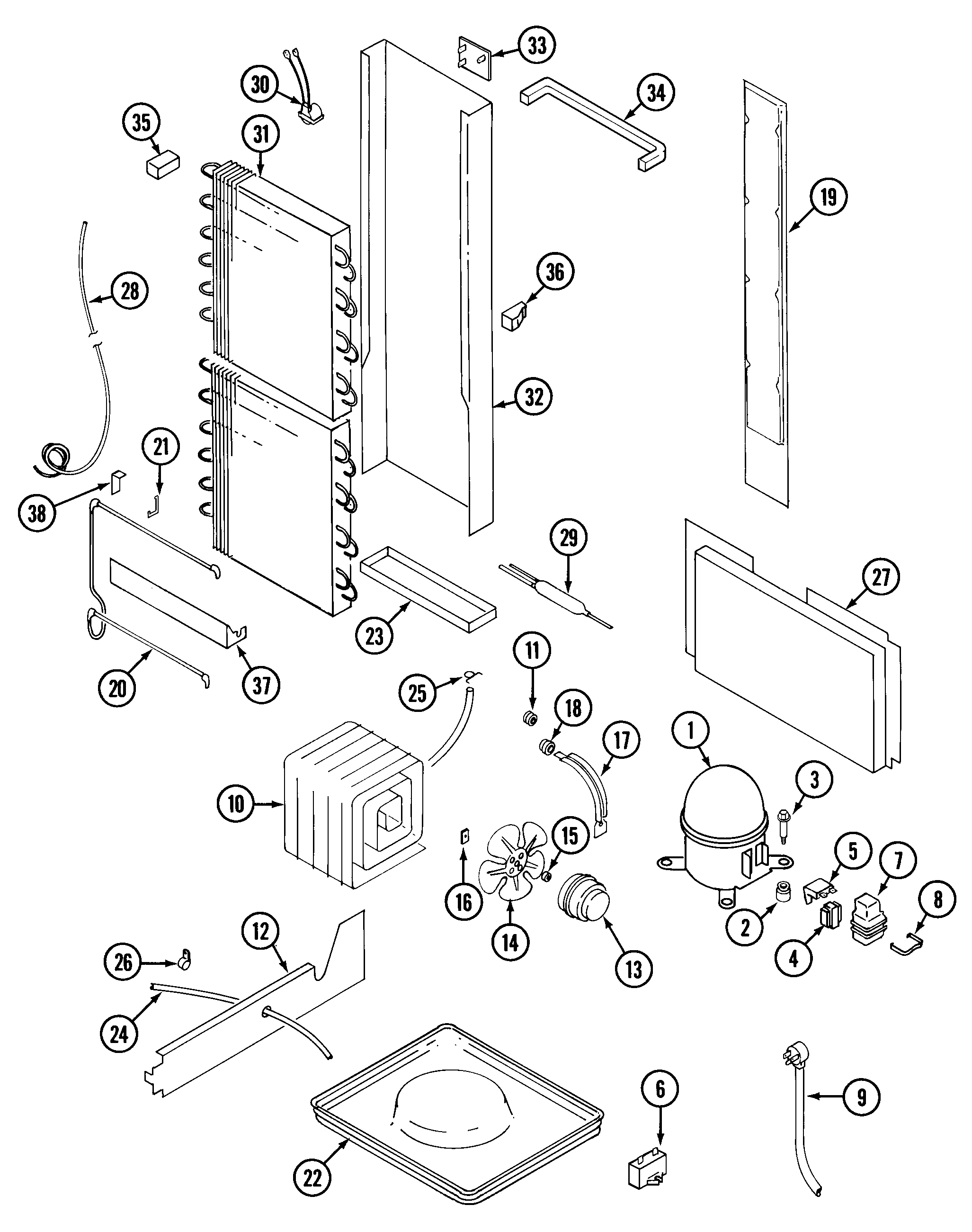 Maytag RST2200EAM unit compartment & system diagram