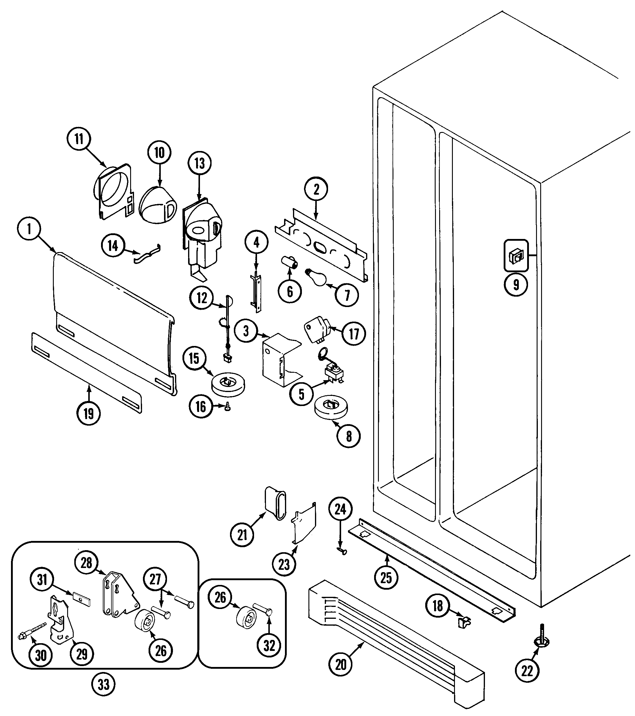 Maytag RST2200EAM fresh food compartment diagram