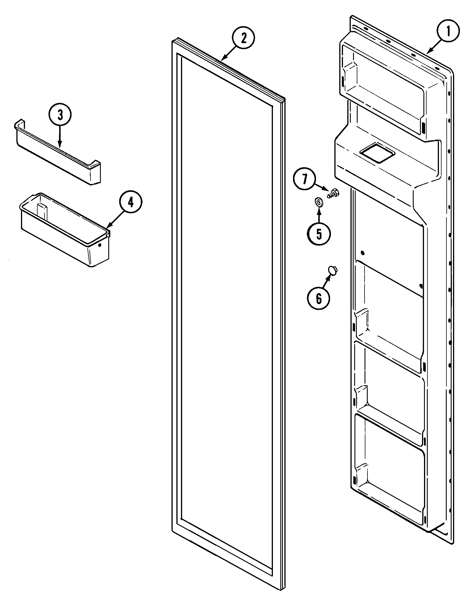 Maytag RST2200EAM freezer inner door diagram