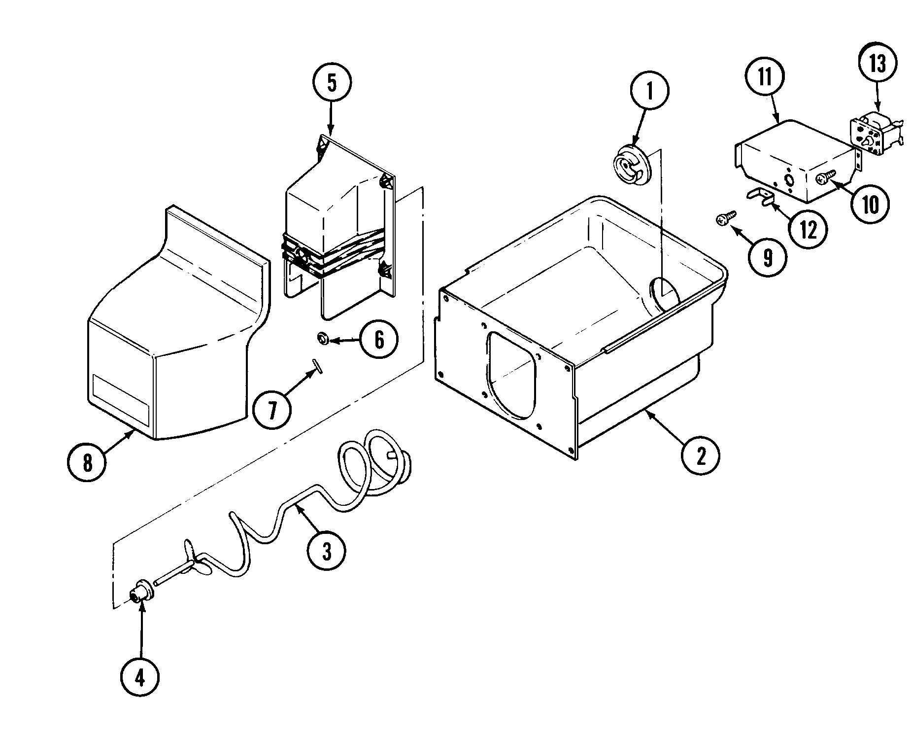 Maytag RST2200EAM ice bin diagram