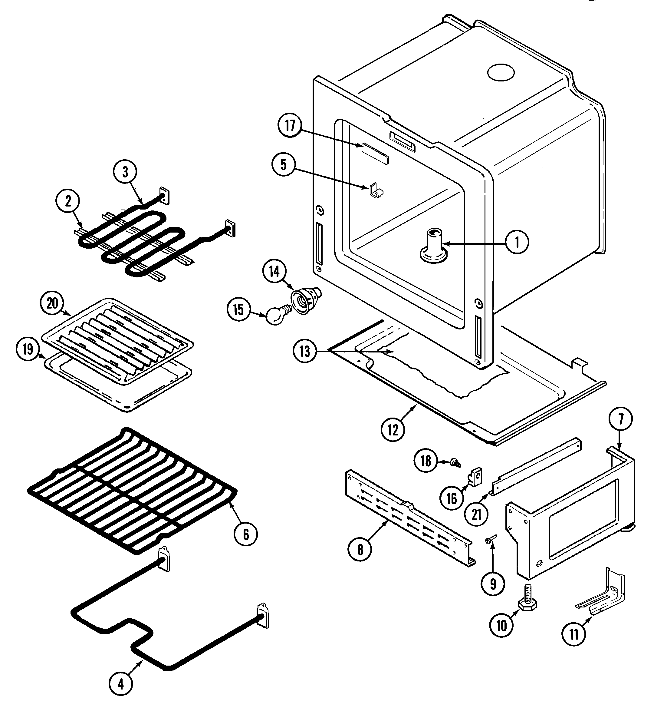 Maytag CRE8400BCW oven/base diagram