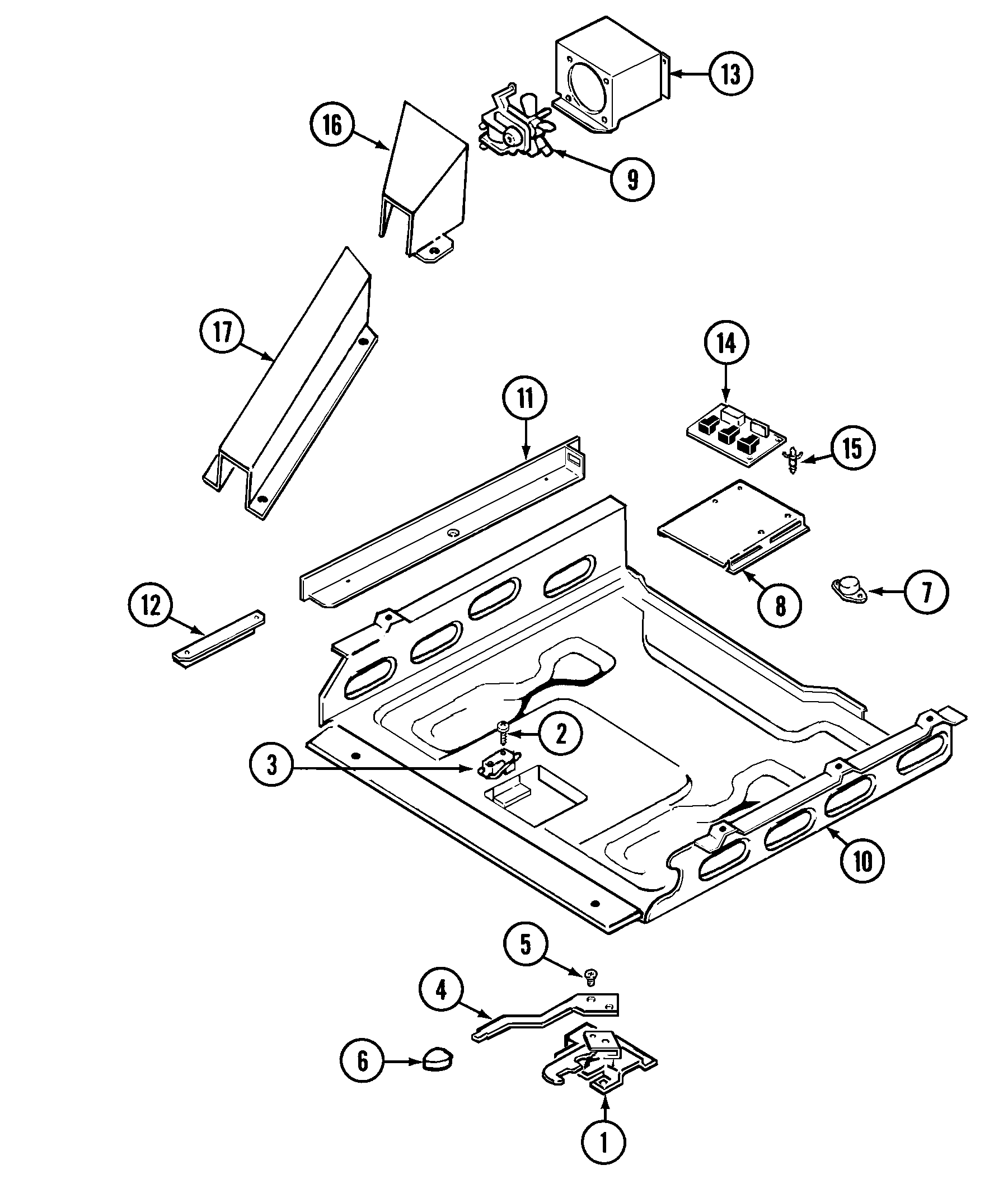 Magic Chef 6896XVB internal controls diagram