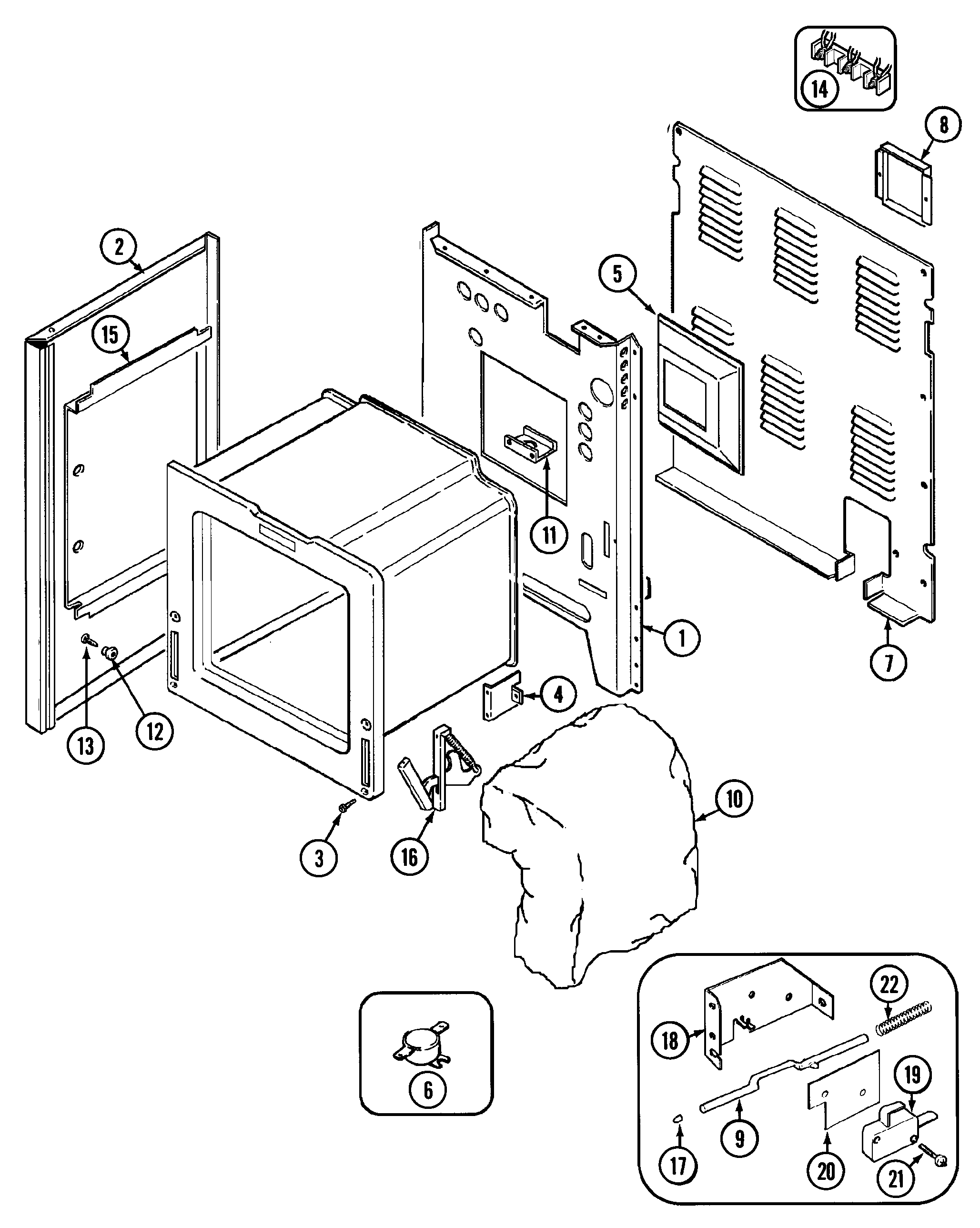 Magic Chef 6896XVB body diagram
