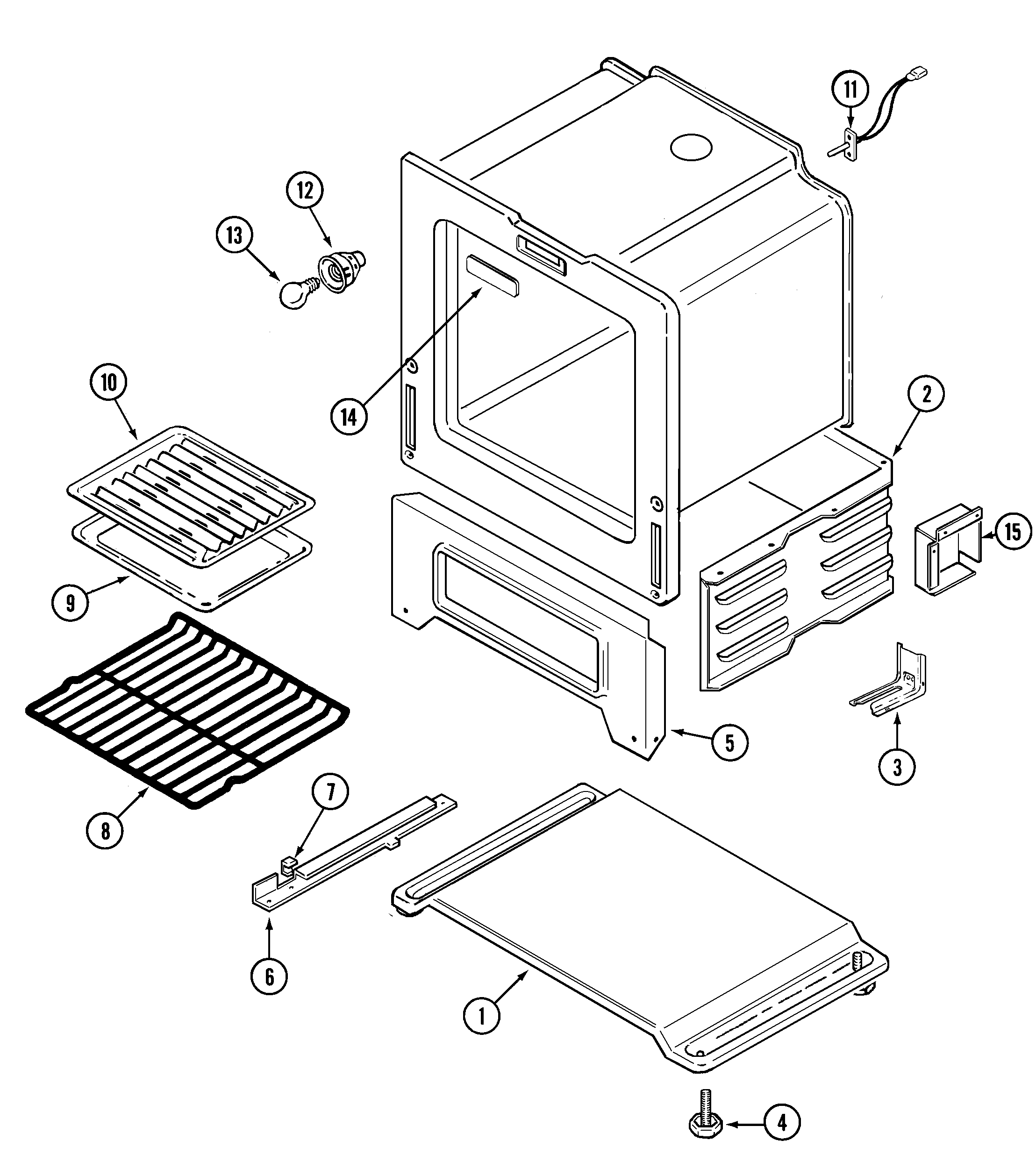 Maytag CRG7700BAW oven/base diagram