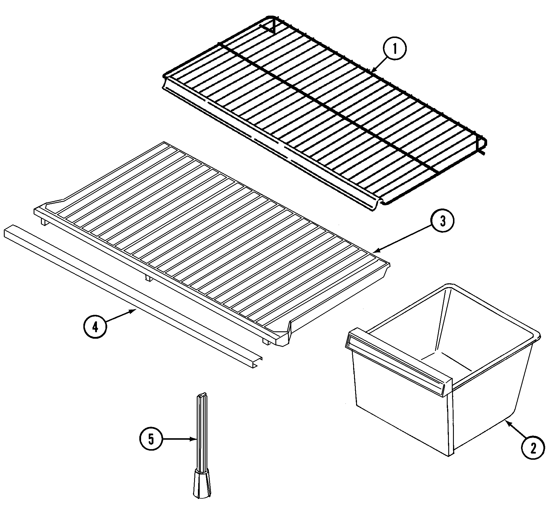 Jenn-Air JT15Y6A shelves & accessories diagram