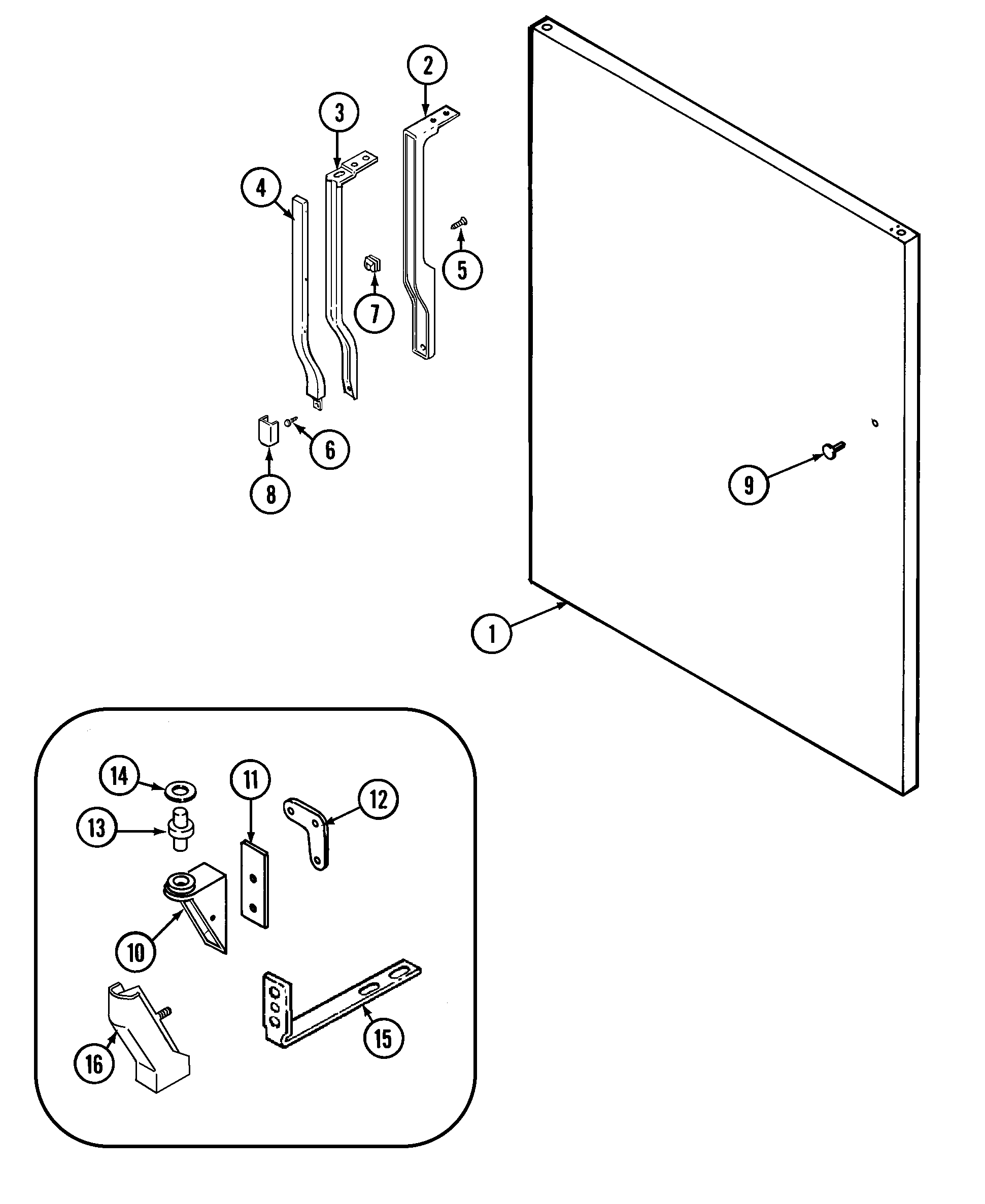 Jenn-Air JT15Y6A fresh food outer door diagram