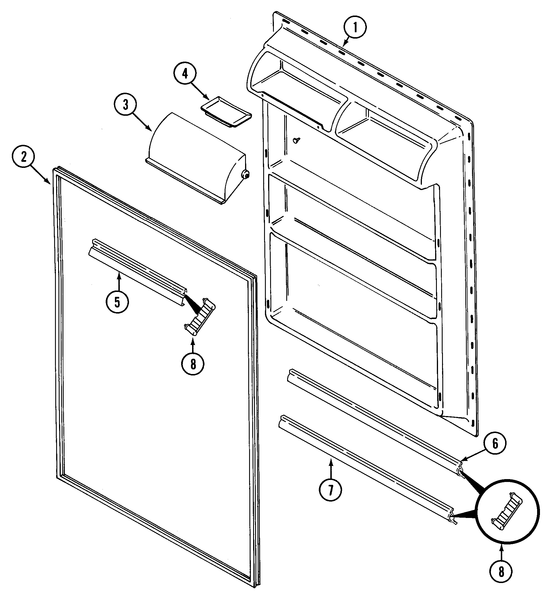 Jenn-Air JT15Y6A fresh food inner door diagram