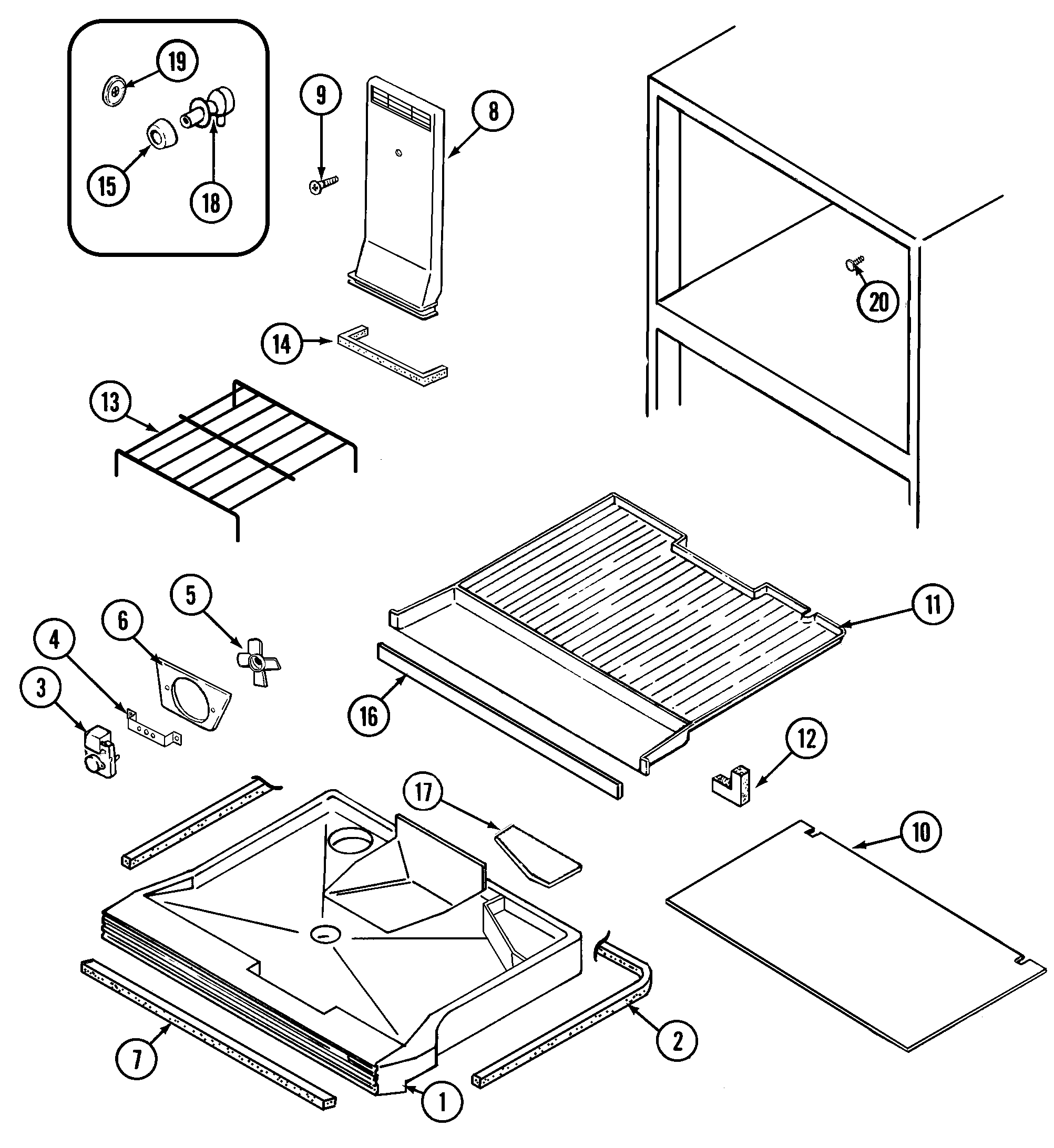 Jenn-Air JT15Y6A freezer compartment diagram