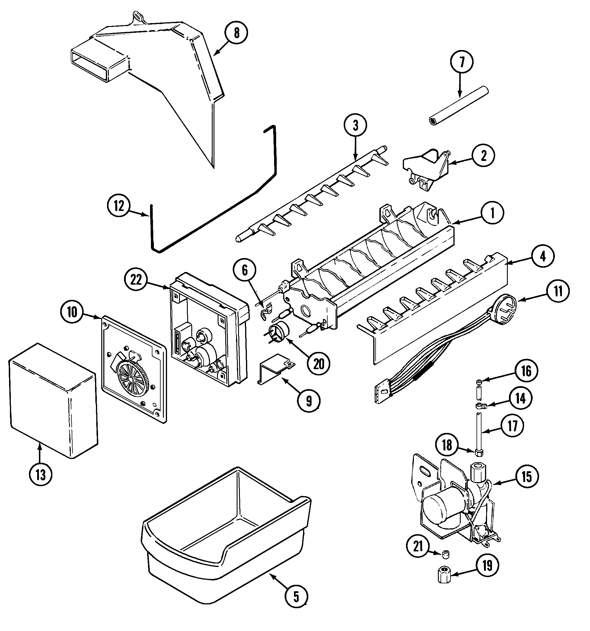 Jenn-Air JT15Y6A optional ice maker kit (ice) diagram
