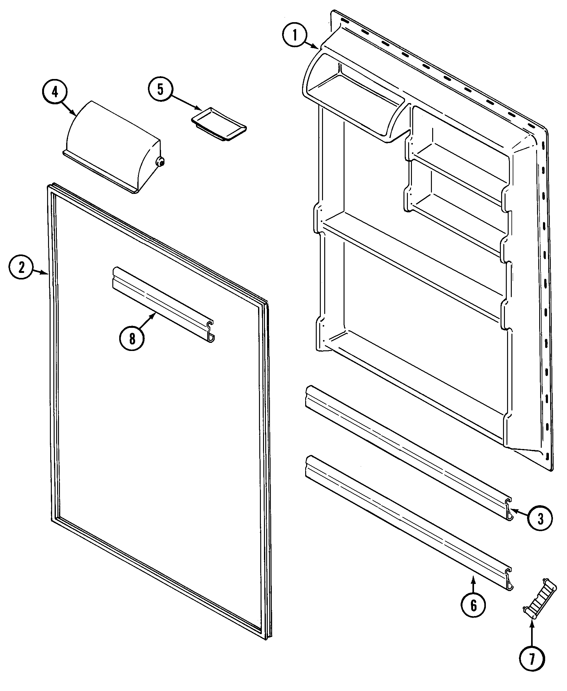 Jenn-Air JT17Y6LW fresh food inner door diagram