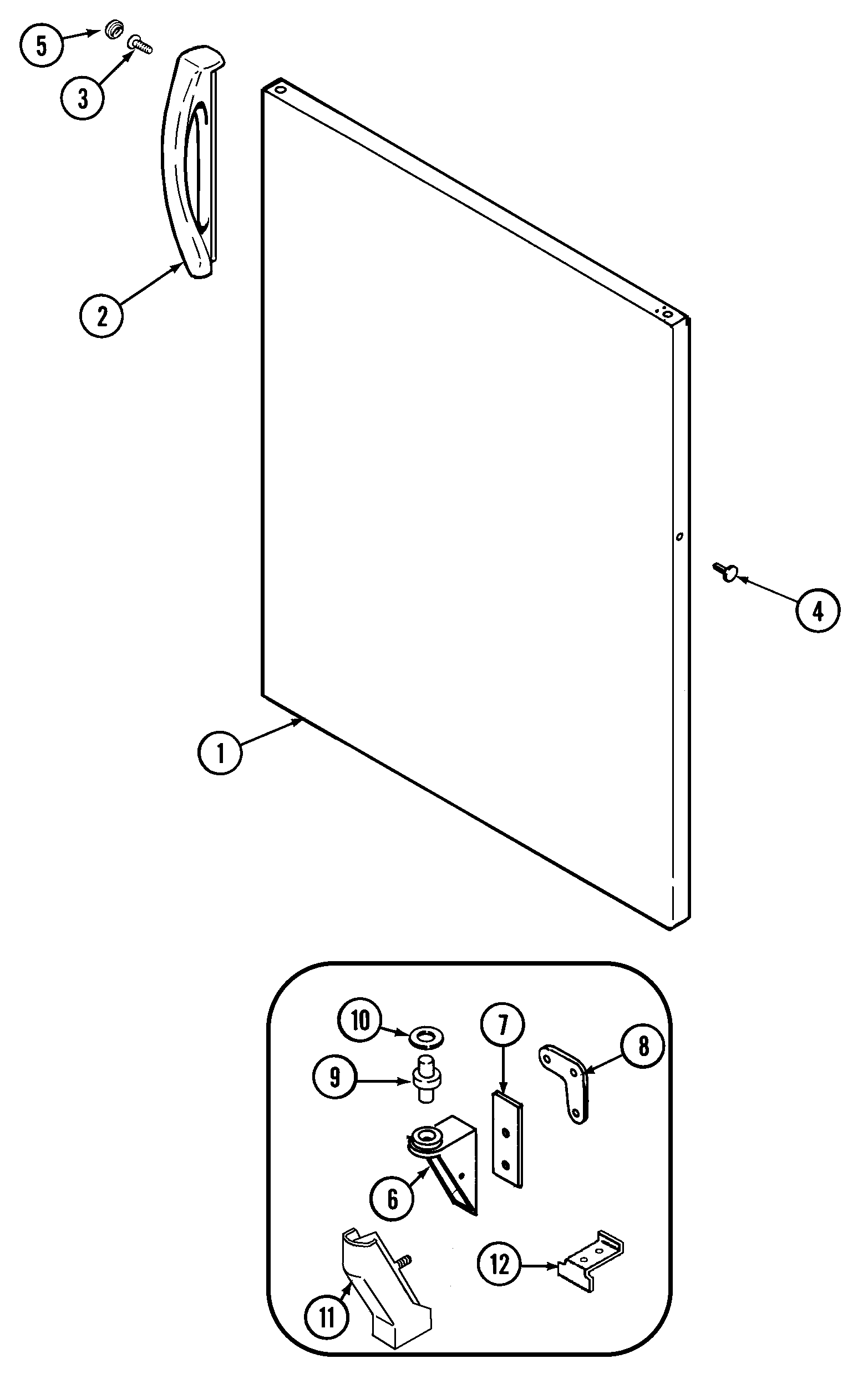 Jenn-Air JT17Y6LW fresh food outer door diagram