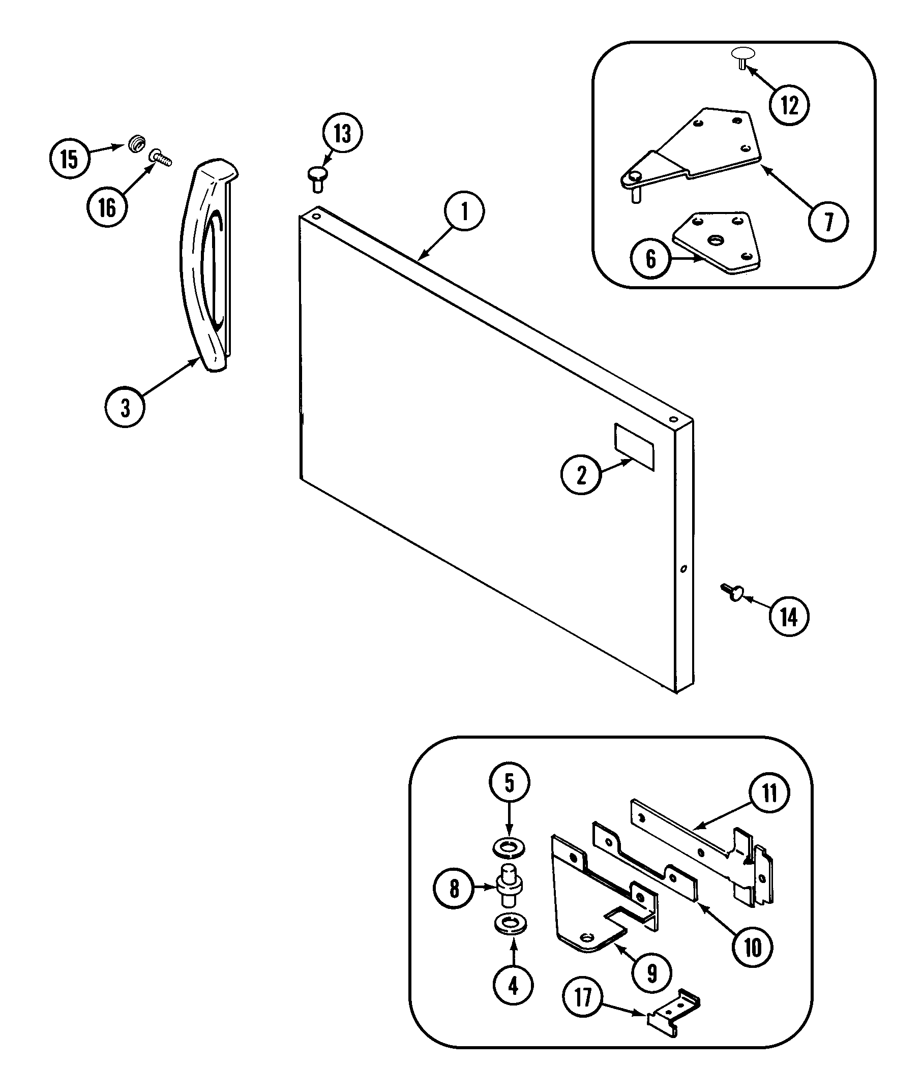 Jenn-Air JT17Y6LW freezer outer door diagram
