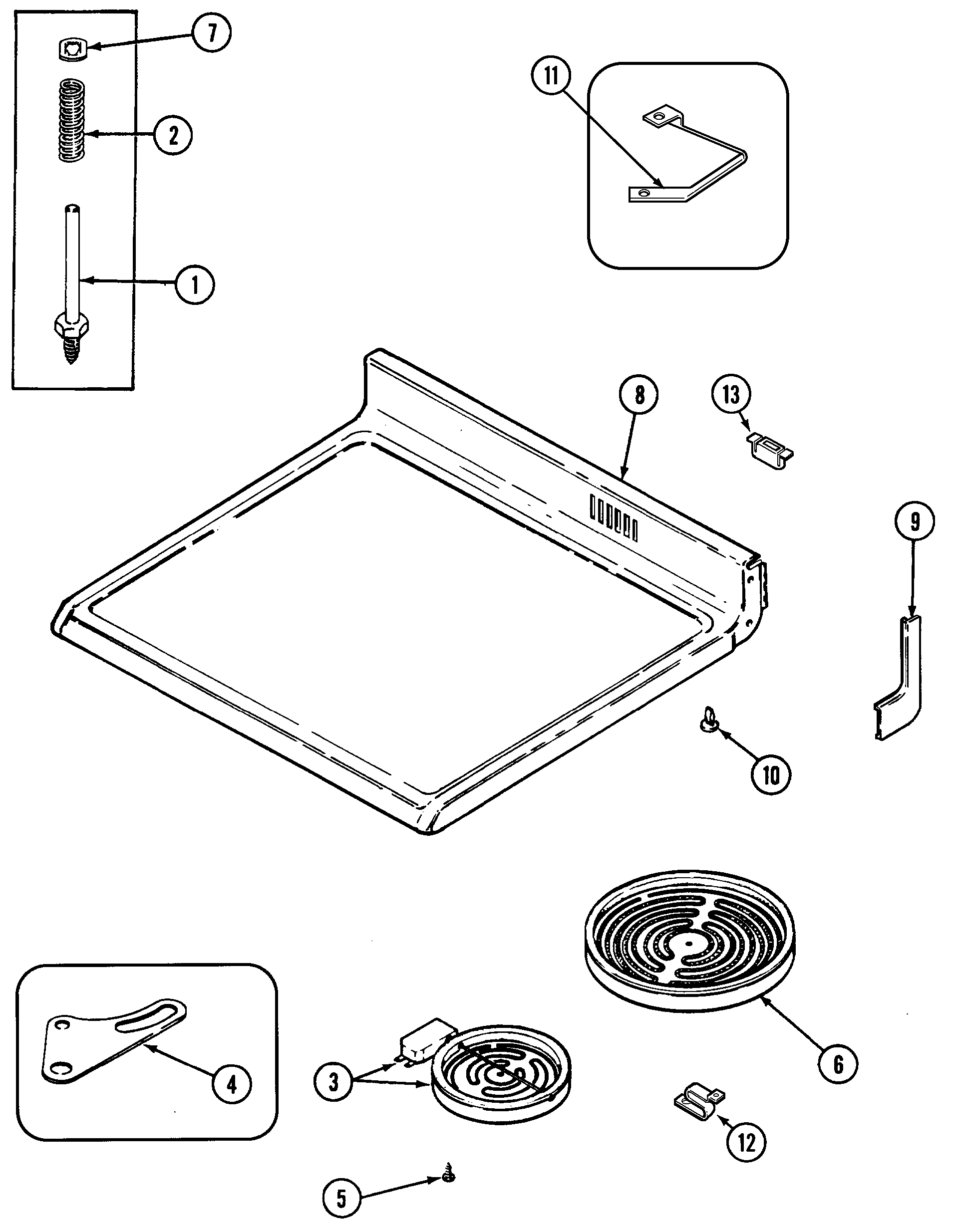 Maytag CRE7900ADE top assembly diagram
