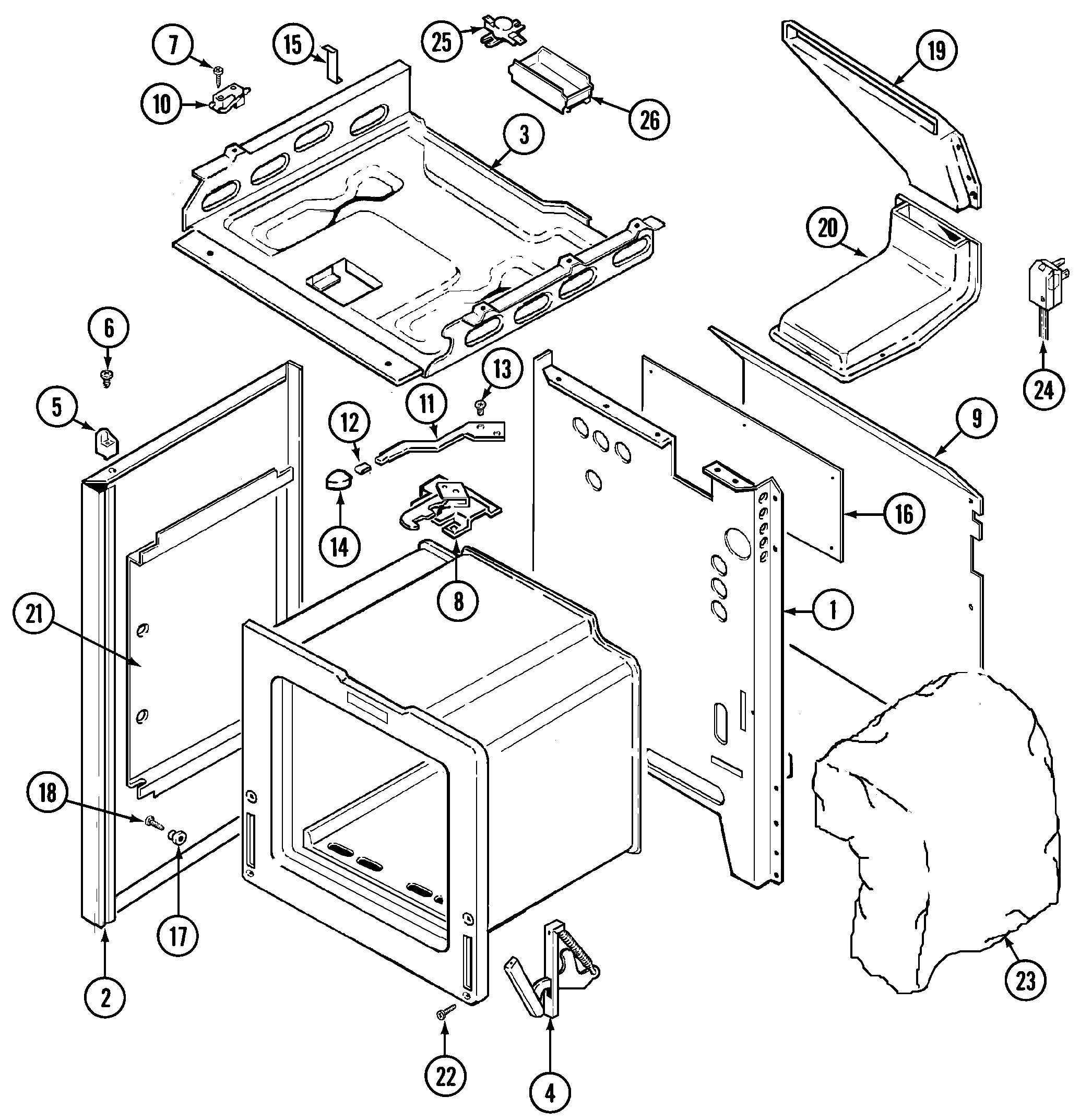 Maytag CRG9300CAL body diagram