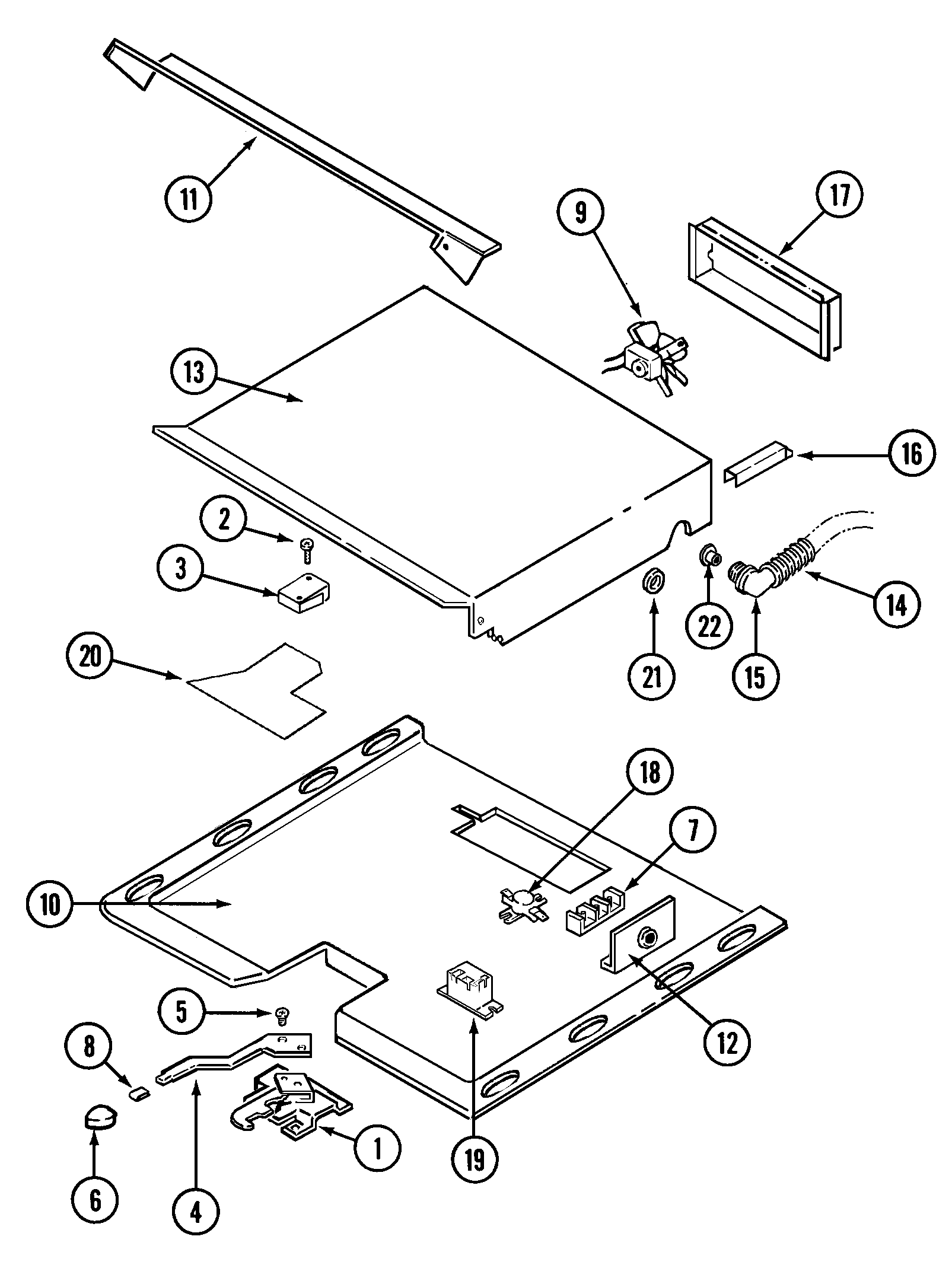 Maytag X9875XVB internal controls diagram