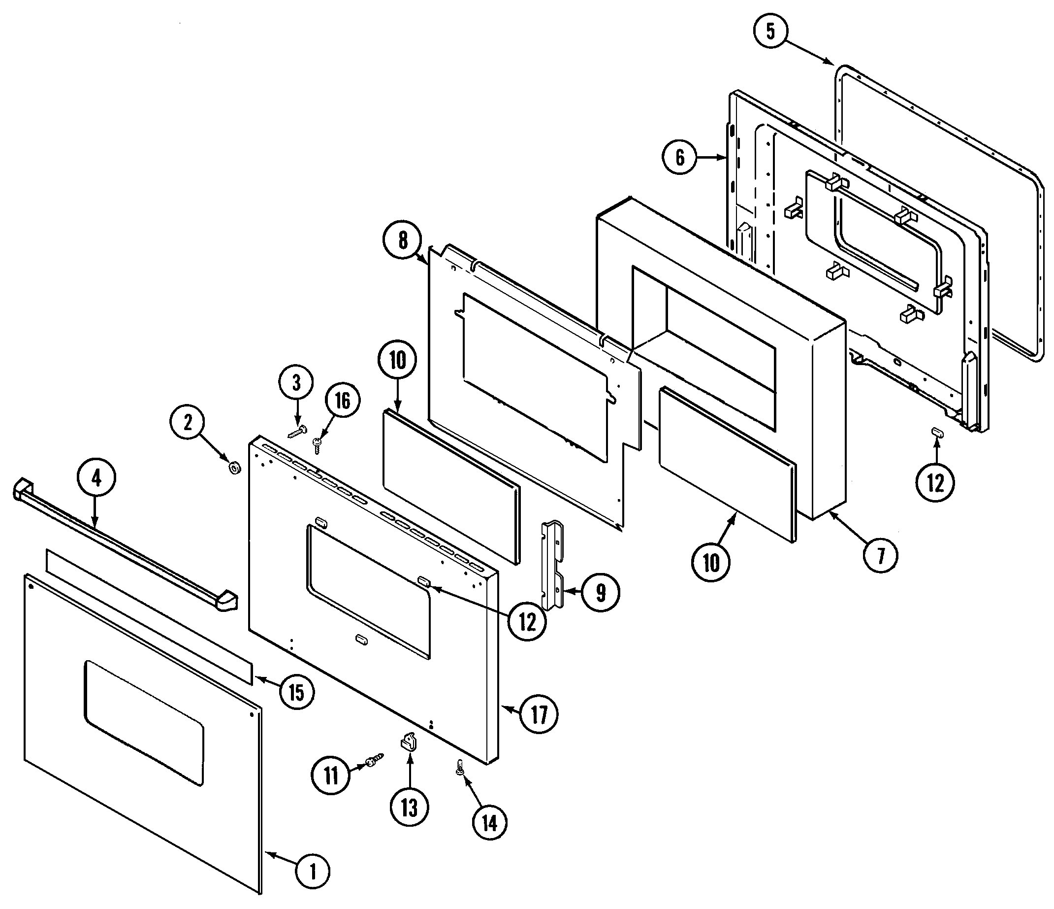 Maytag X9875XVB door diagram