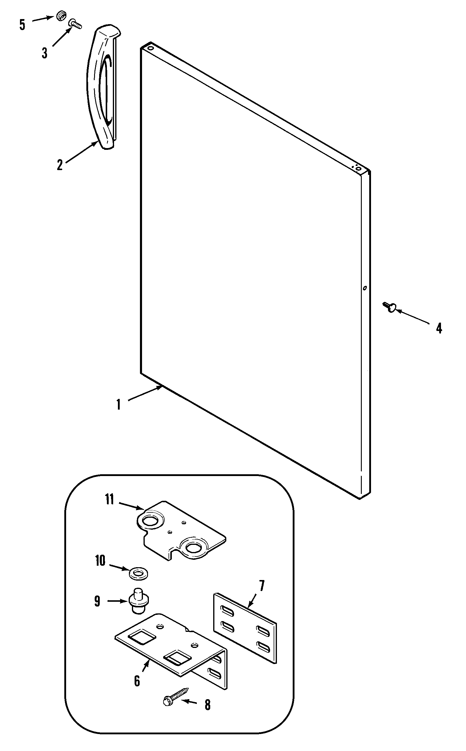 Crosley CT15A2W fresh food outer door diagram