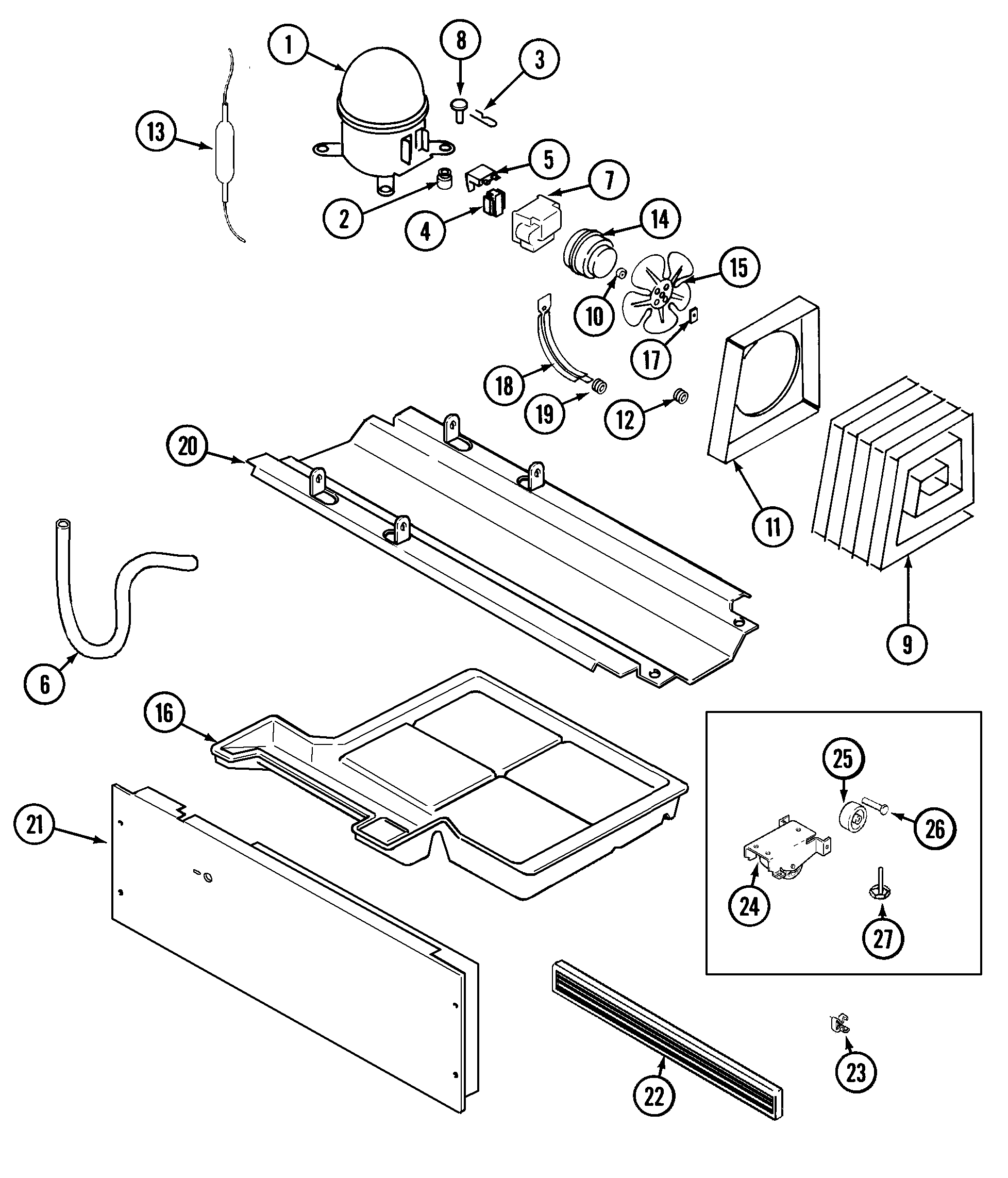 Crosley CT15A2Q compressor (bisque) diagram