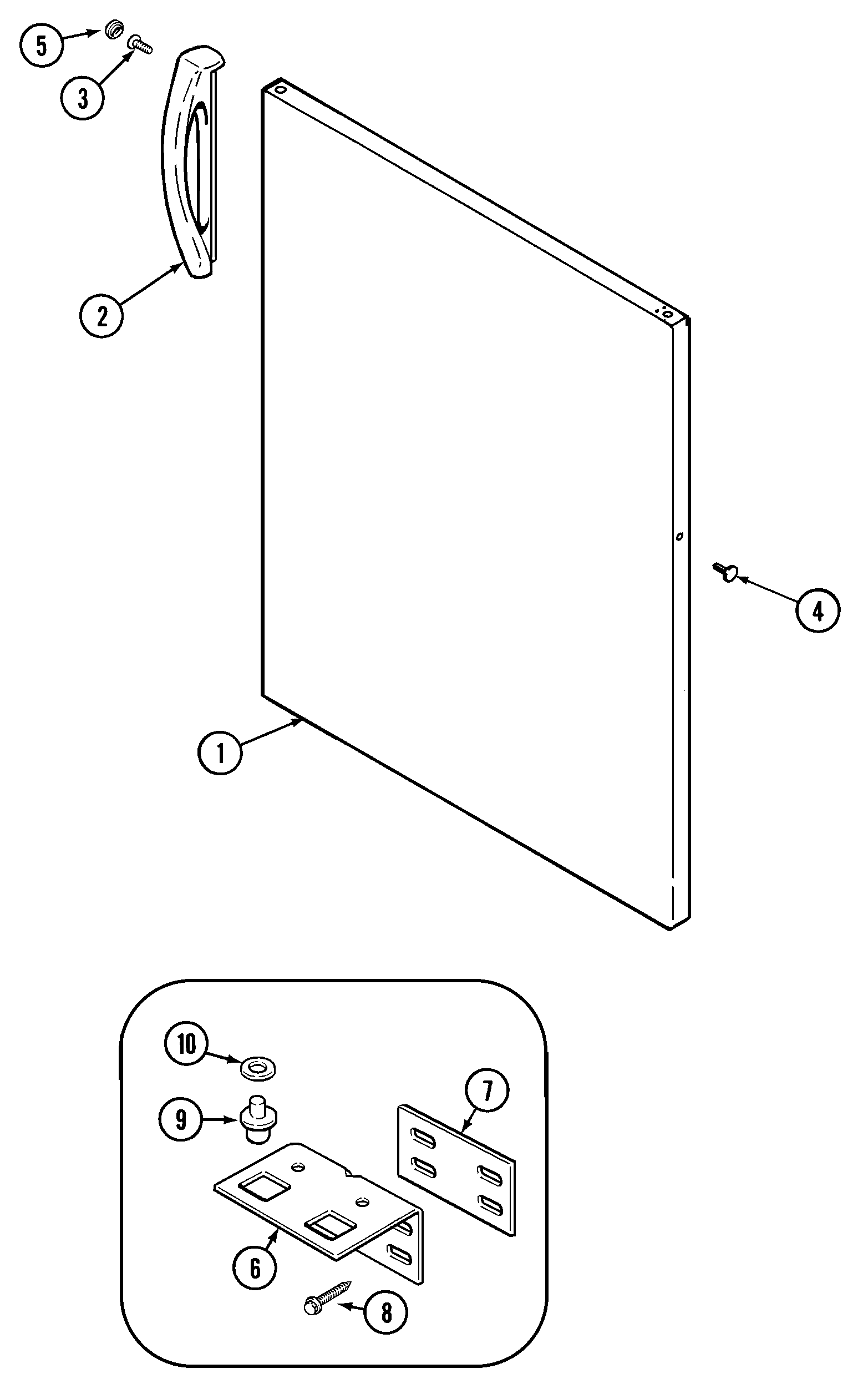 Crosley CT15A2Q fresh food outer door (bisque) diagram