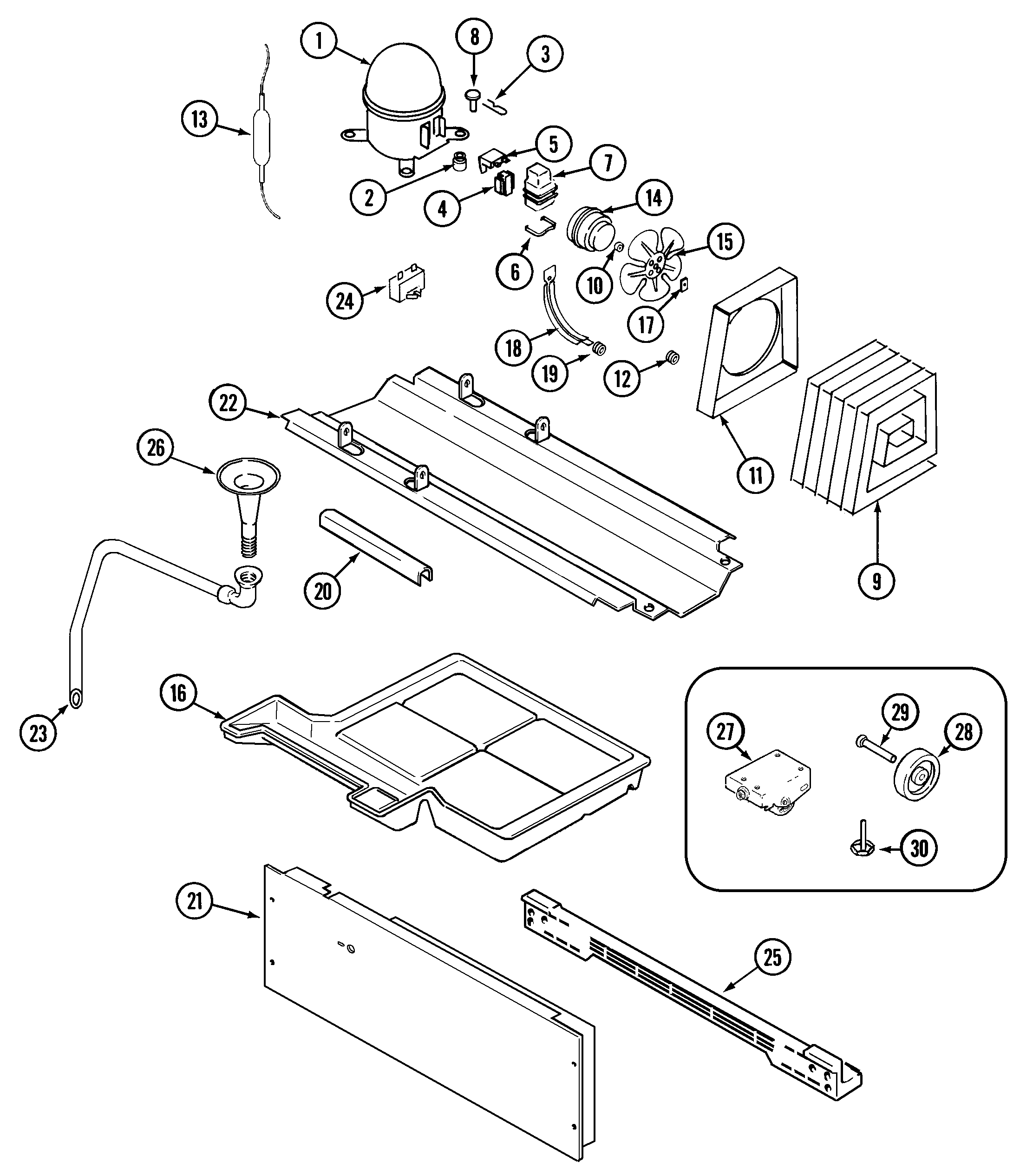 Crosley CS21A5DW compressor diagram