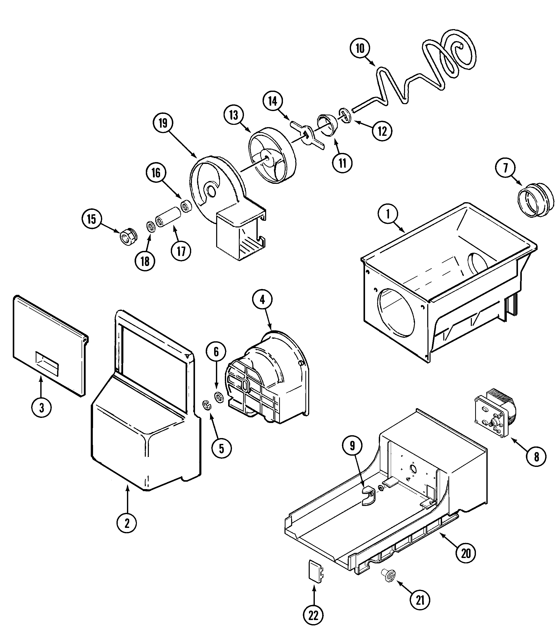 Crosley CS21A5DW ice bin diagram