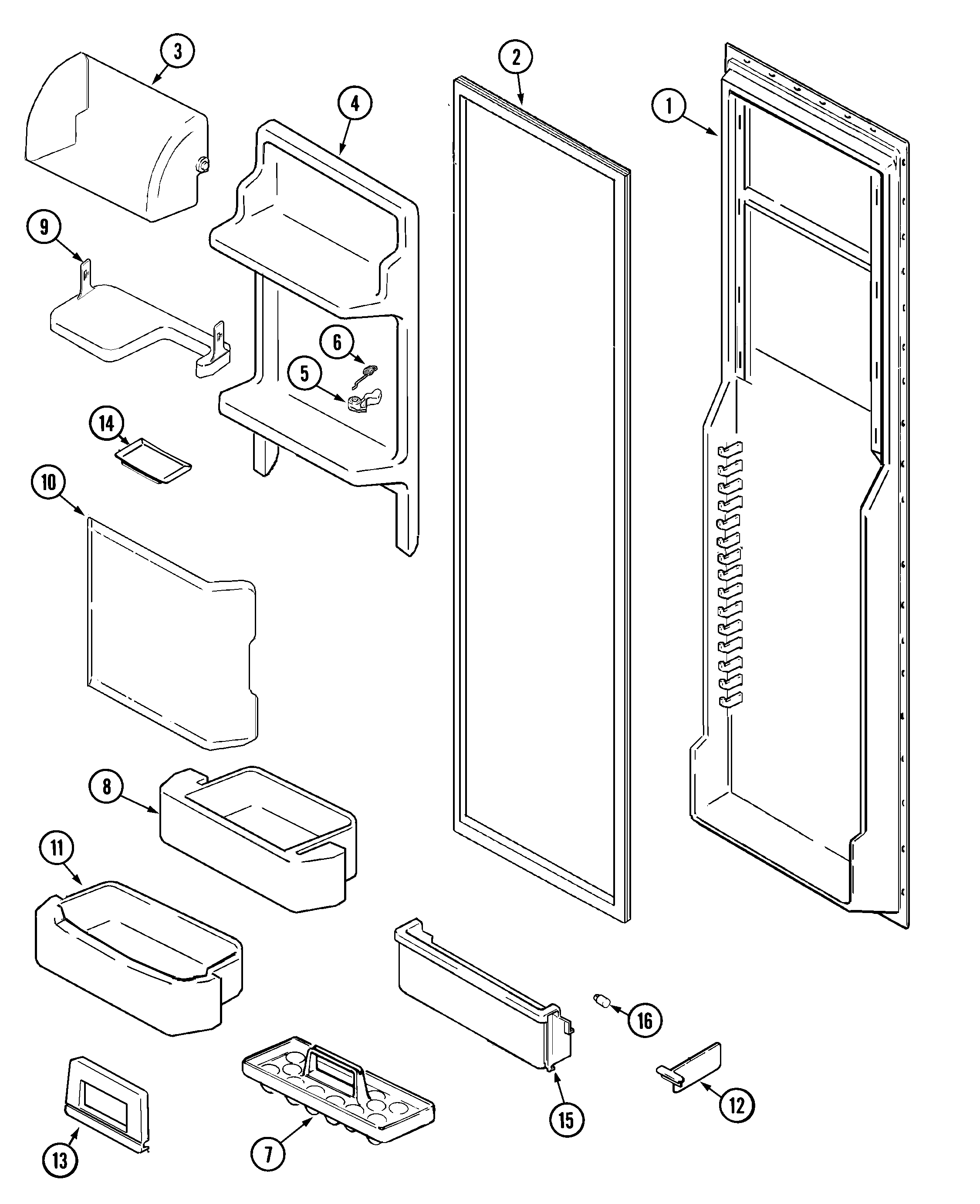 Jenn-Air JSD2989AEA fresh food inner door diagram