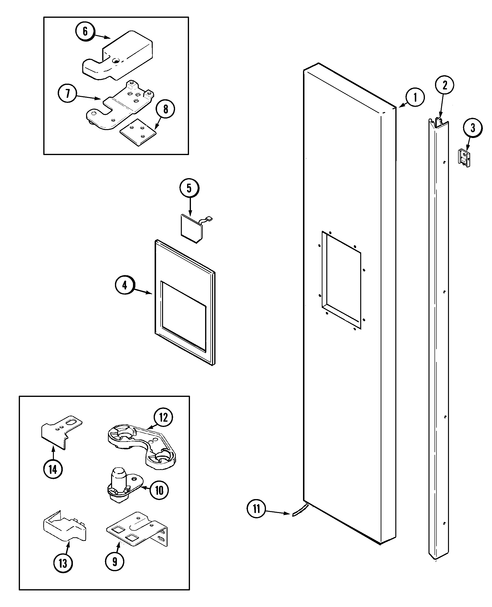 Jenn-Air JCD2389DES freezer outer door (jcd2389des) diagram