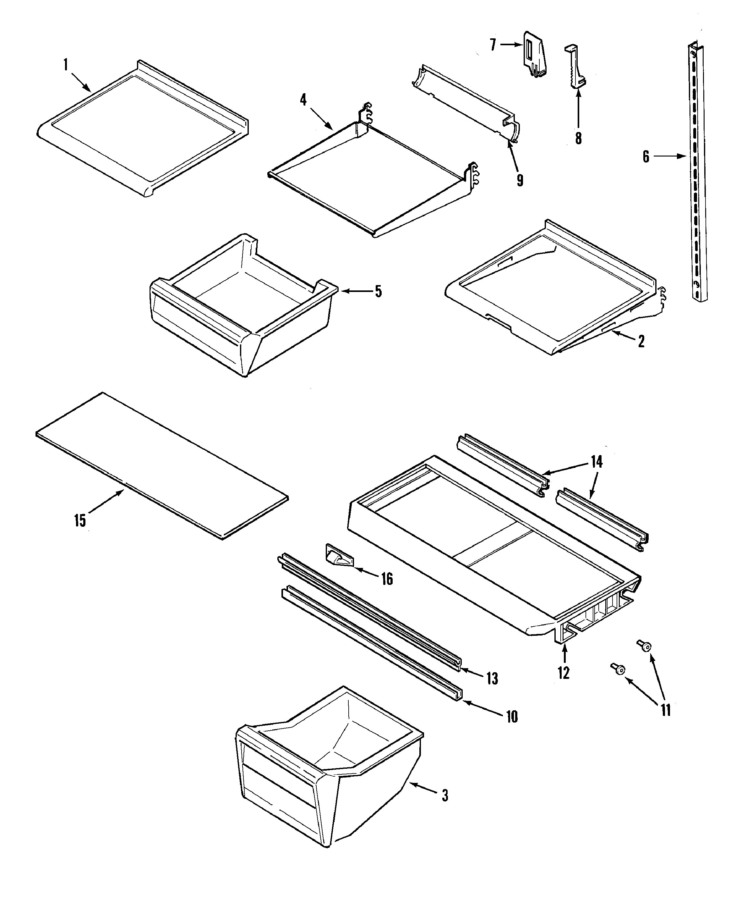 Crosley CT21B7Q shelves & accessories diagram