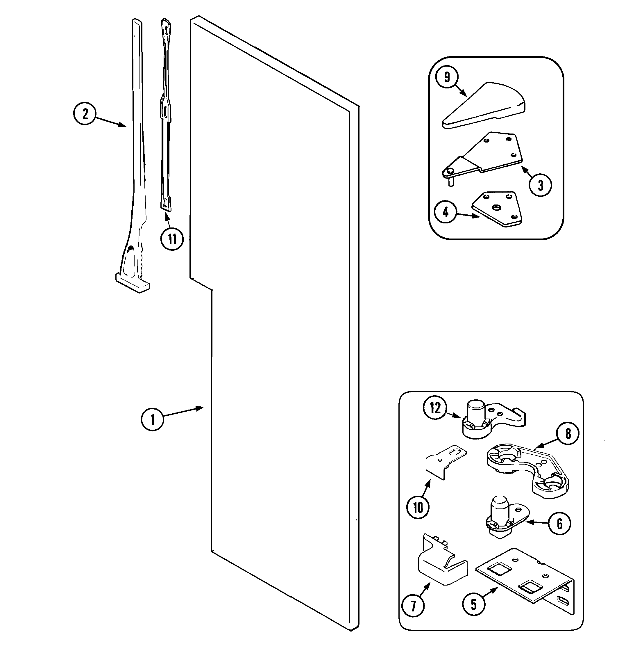 Maytag MZD2766GEB fresh food outer door diagram