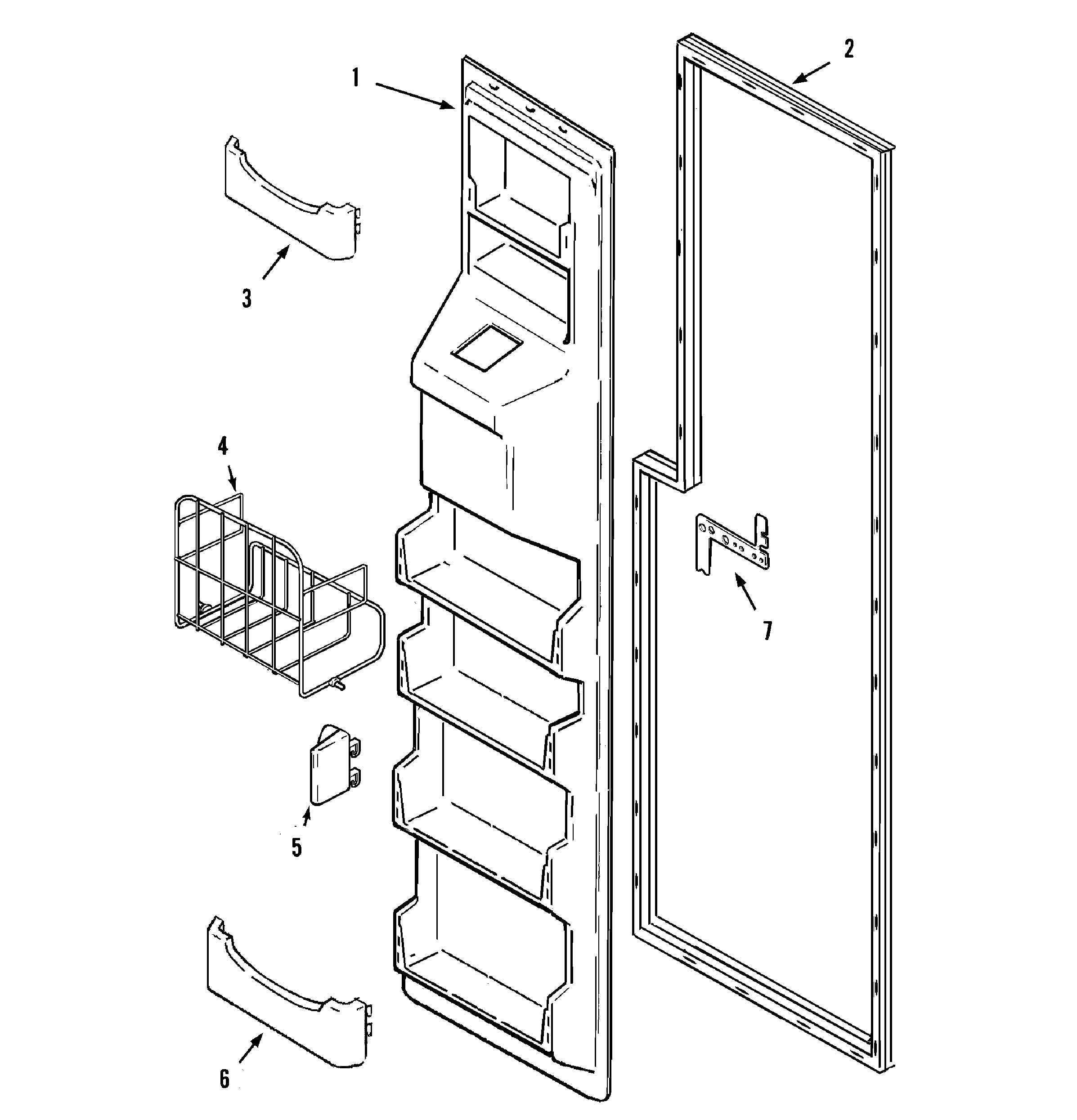 Maytag MZD2766GEB freezer inner door diagram