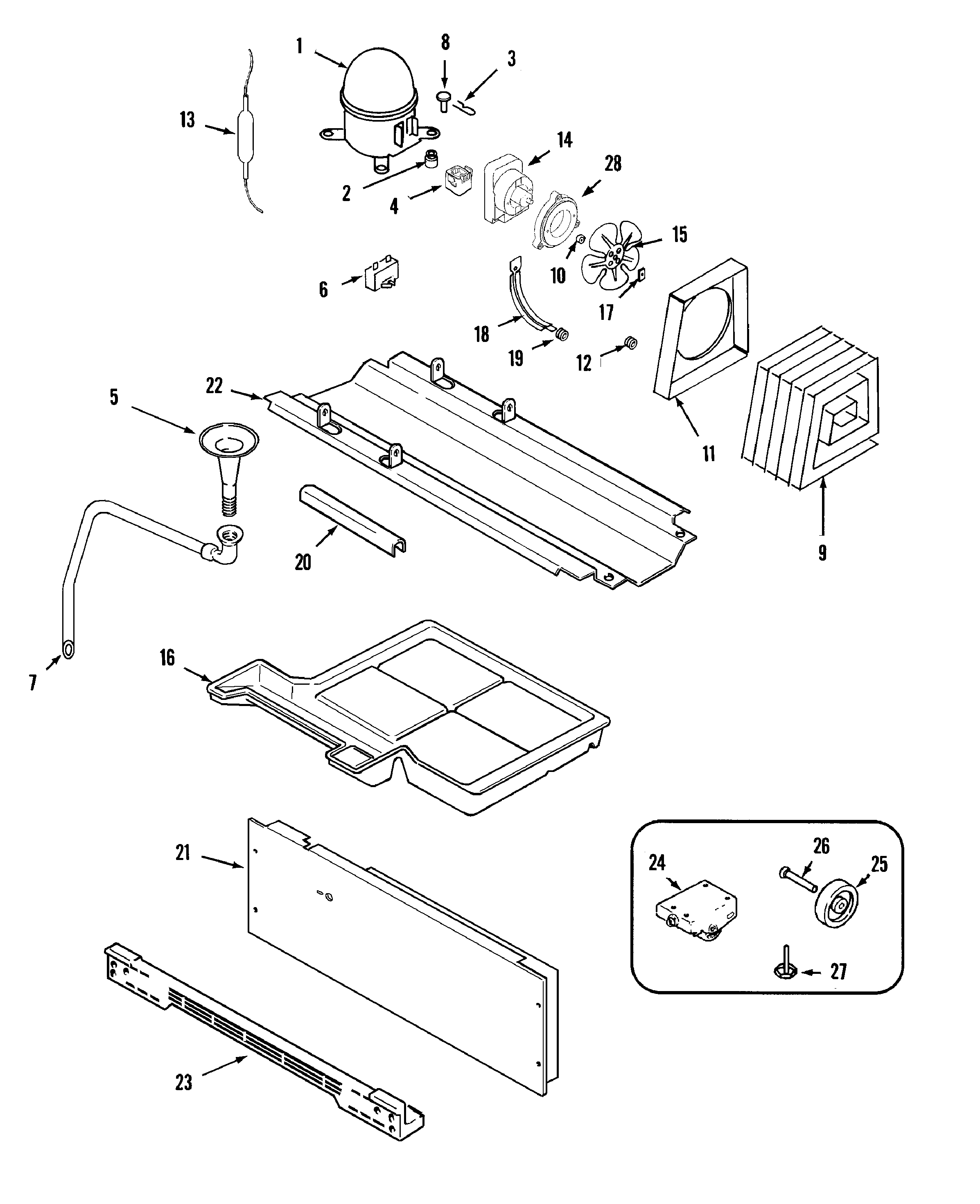 Maytag MZD2768GEB compressor diagram