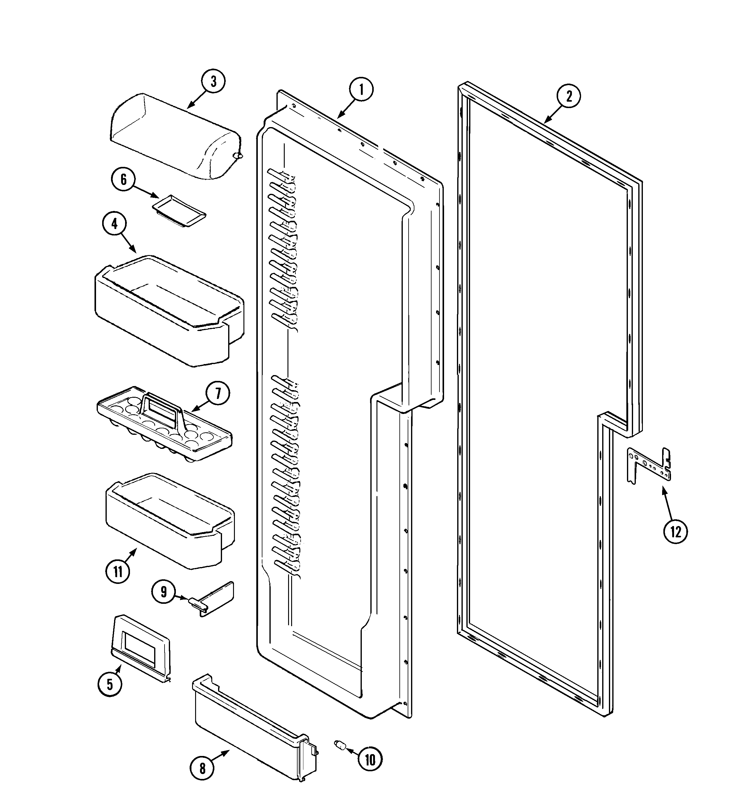 Maytag MZD2768GEB fresh food inner door diagram