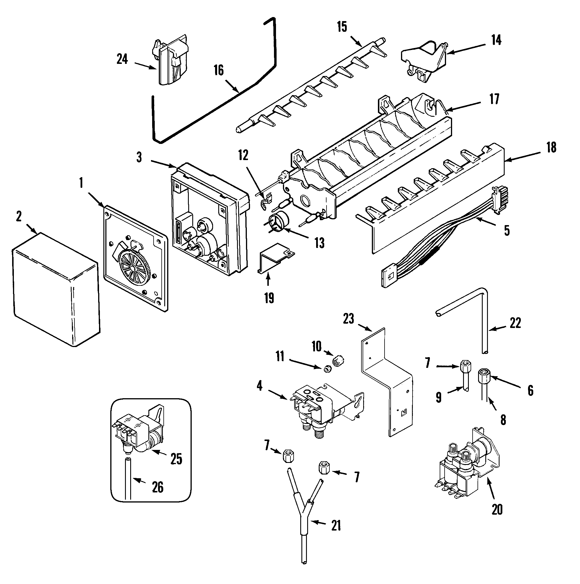 Jenn-Air JCD2389GTB ice maker diagram