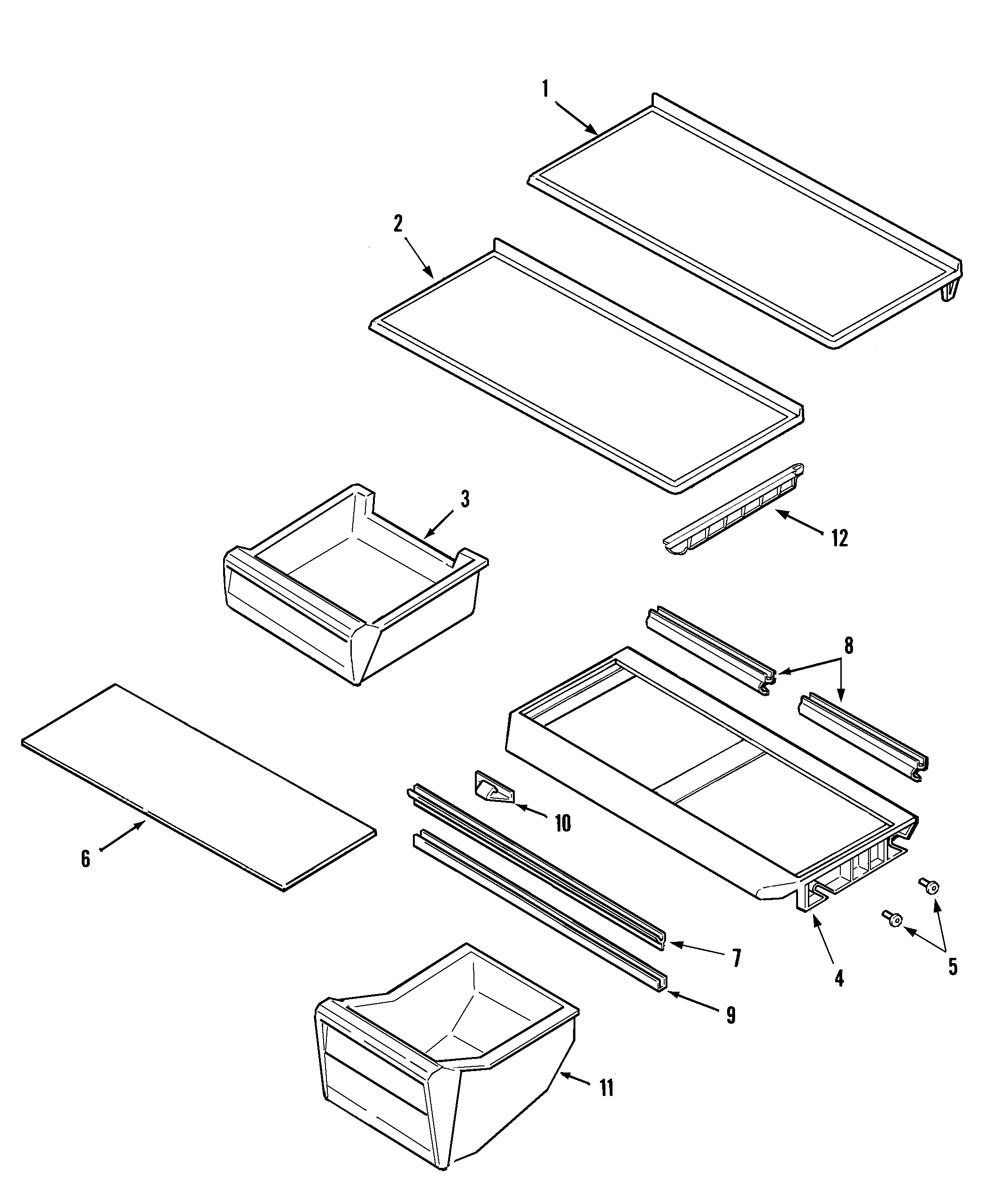 Maytag PTB1753GRQ shelves & accessories diagram