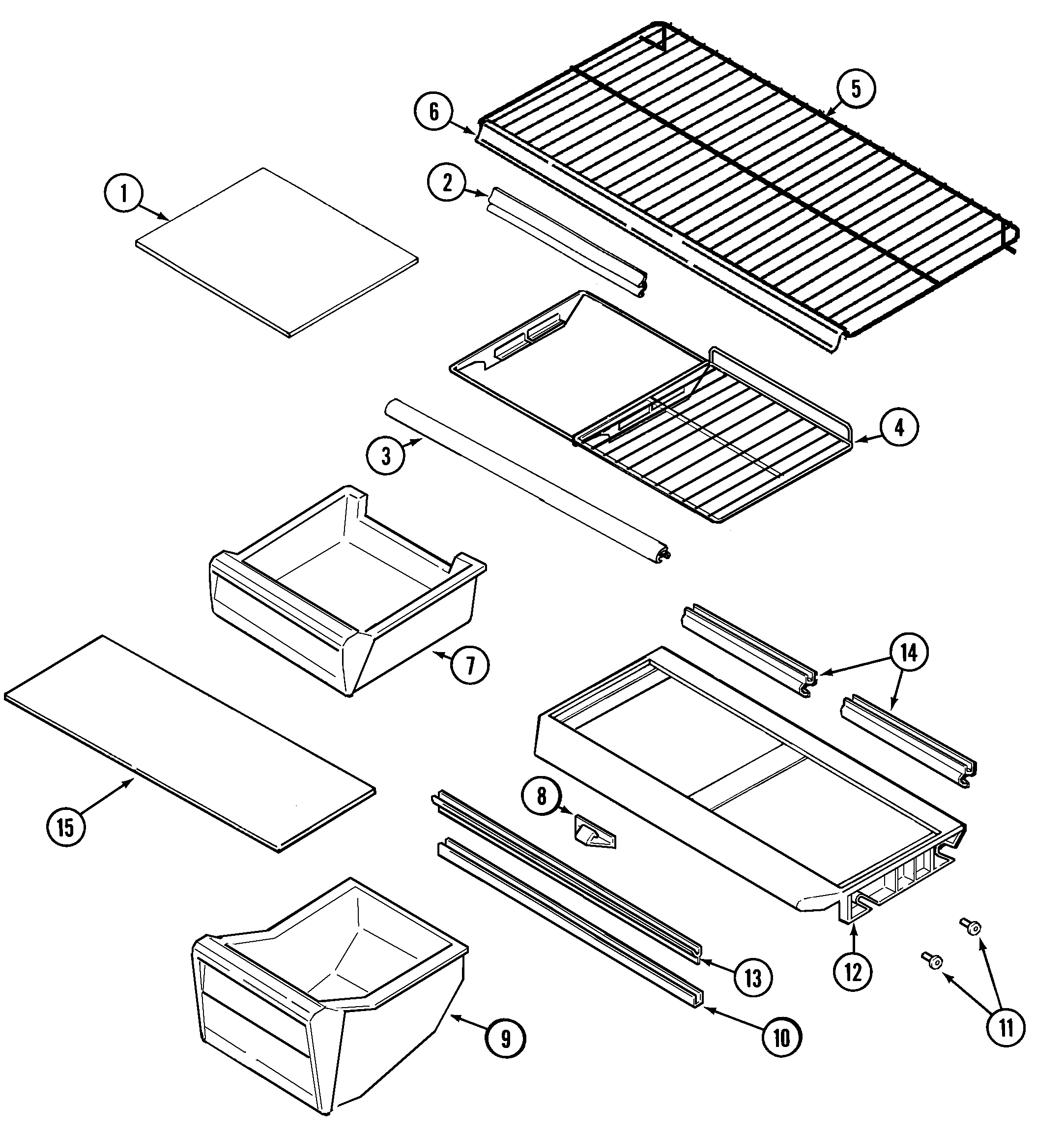 Crosley CT19F4Q shelves & accessories diagram