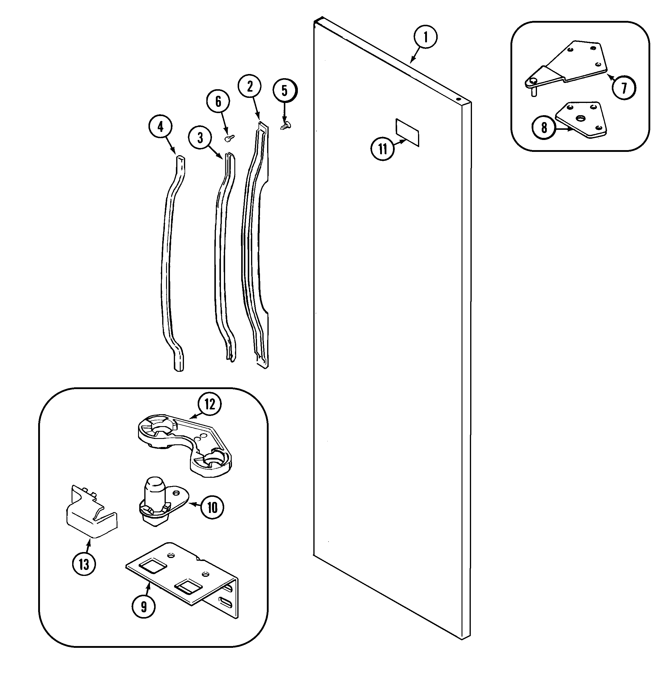 Crosley CS21F2Q fresh food outer door diagram