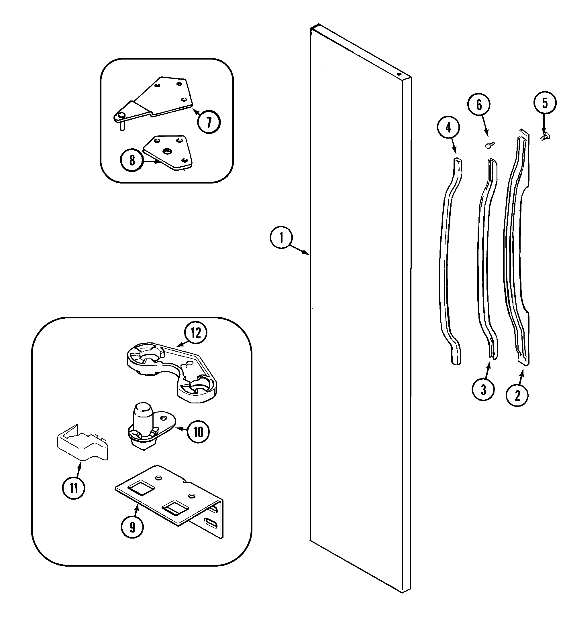 Crosley CS21F2Q freezer outer door diagram
