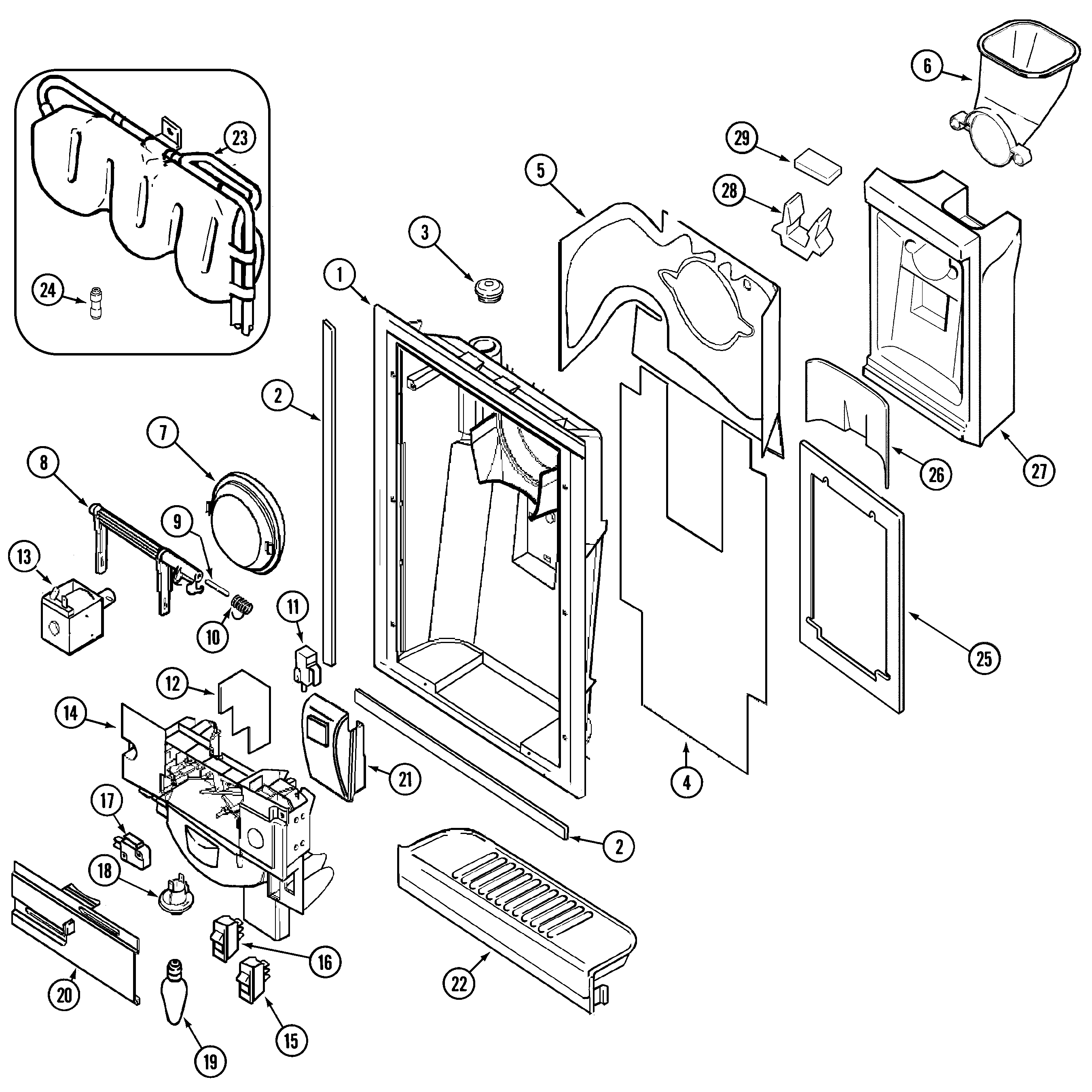 Crosley CS21F5DW fountain diagram