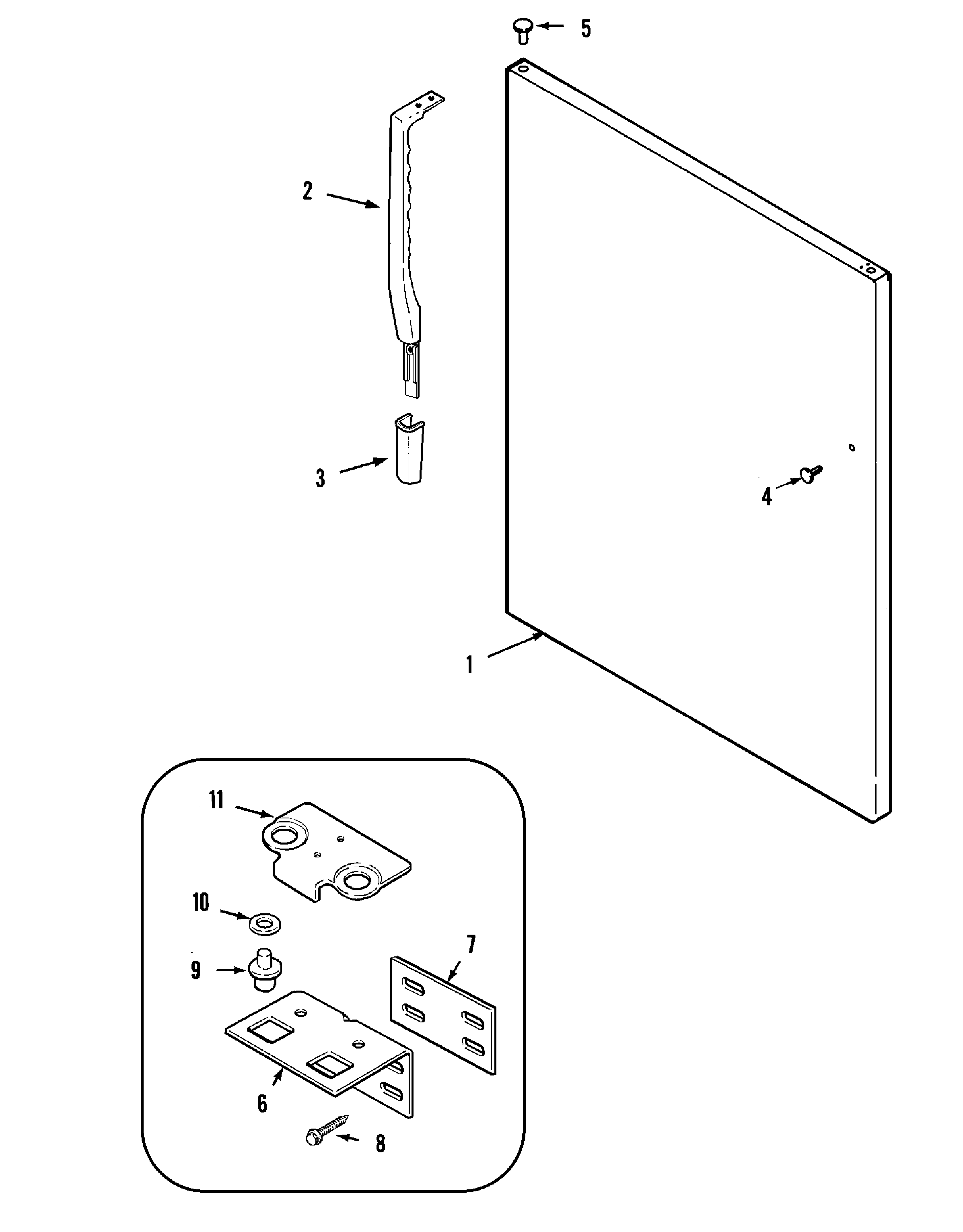 Maytag PTB19AAGRB fresh food outer door diagram