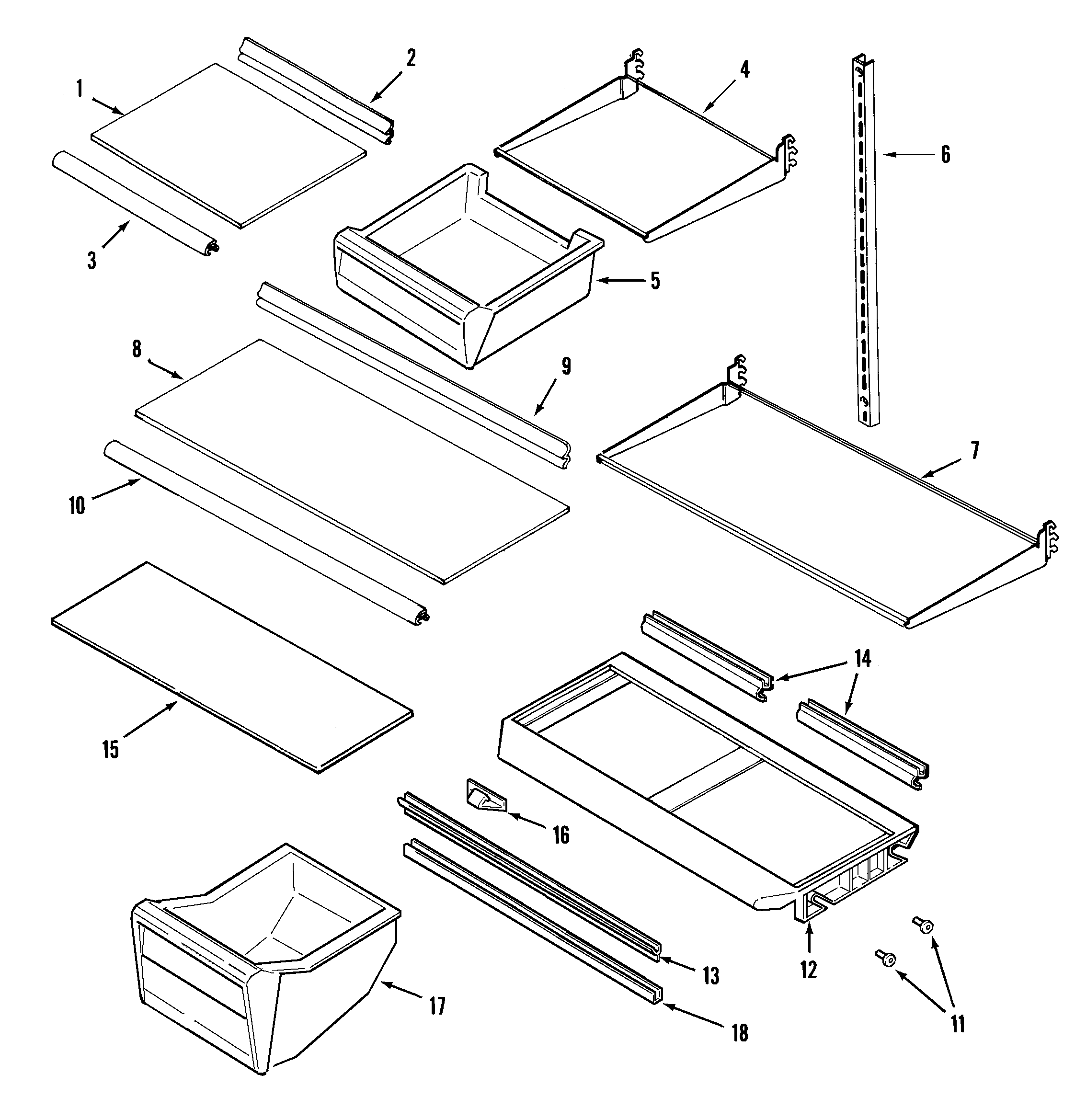 Maytag PTB1949GRW shelves & accessories diagram