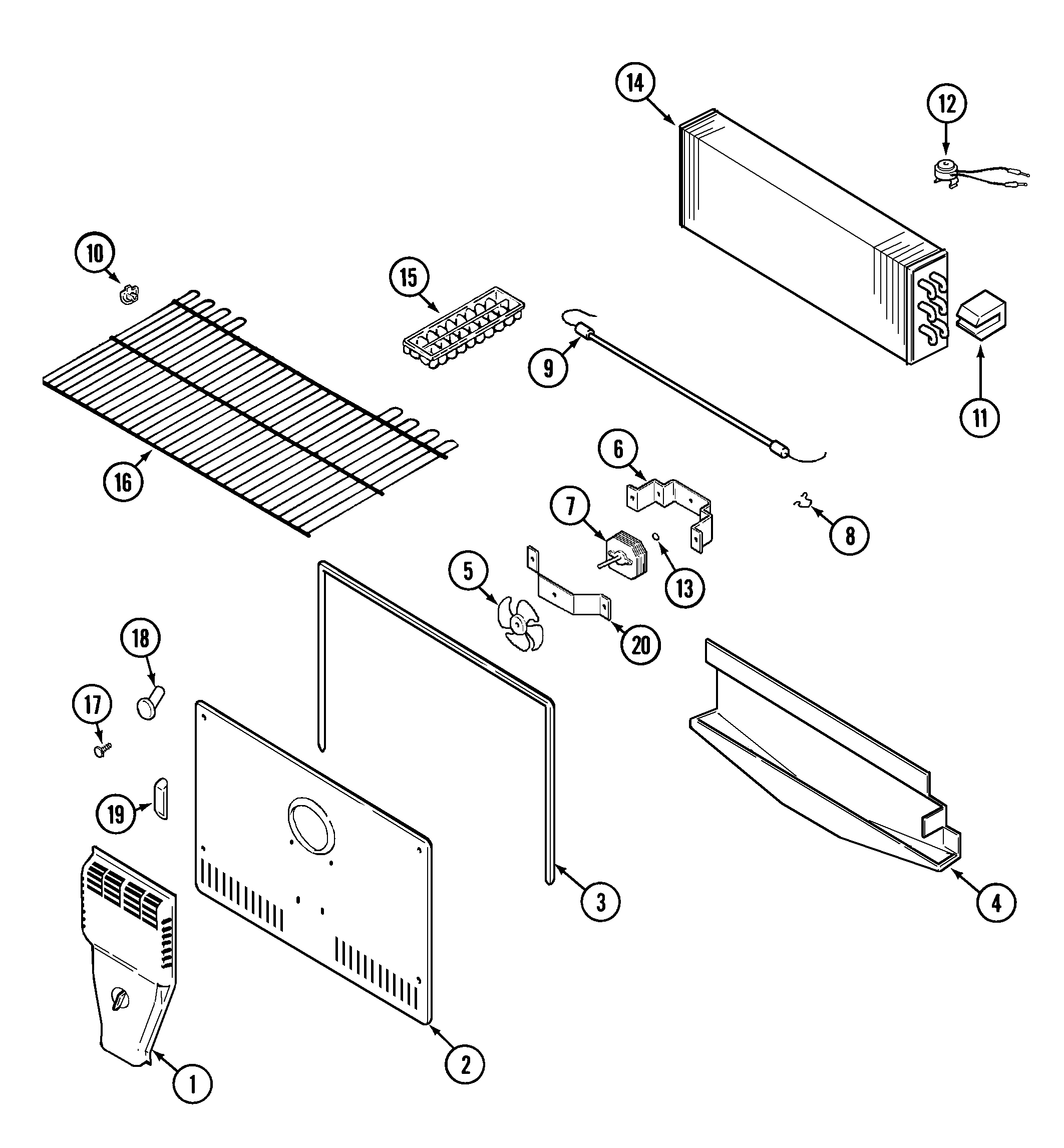 Crosley CT19G4W freezer compartment diagram