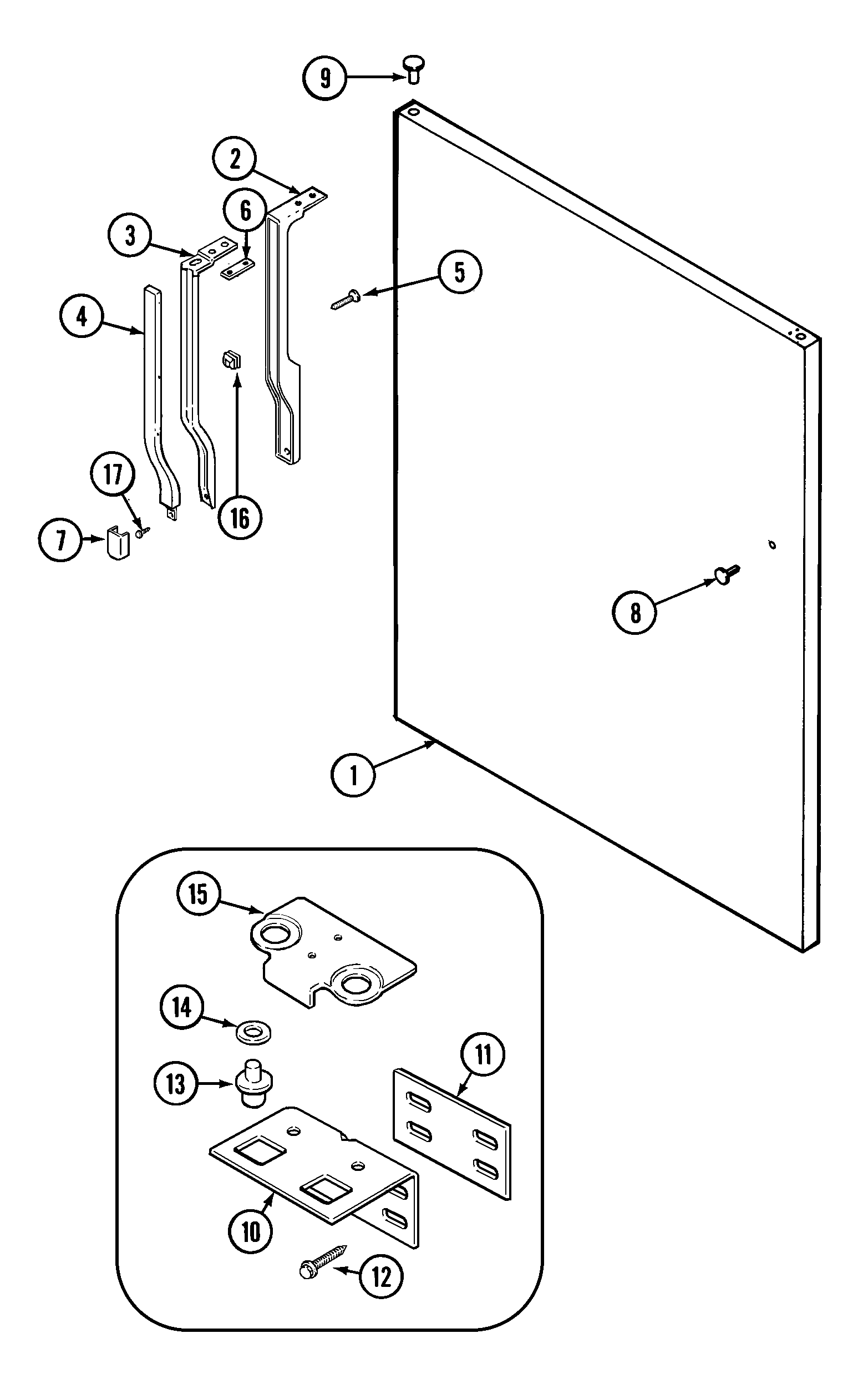 Crosley CT19G4W fresh food outer door (rev 10) diagram