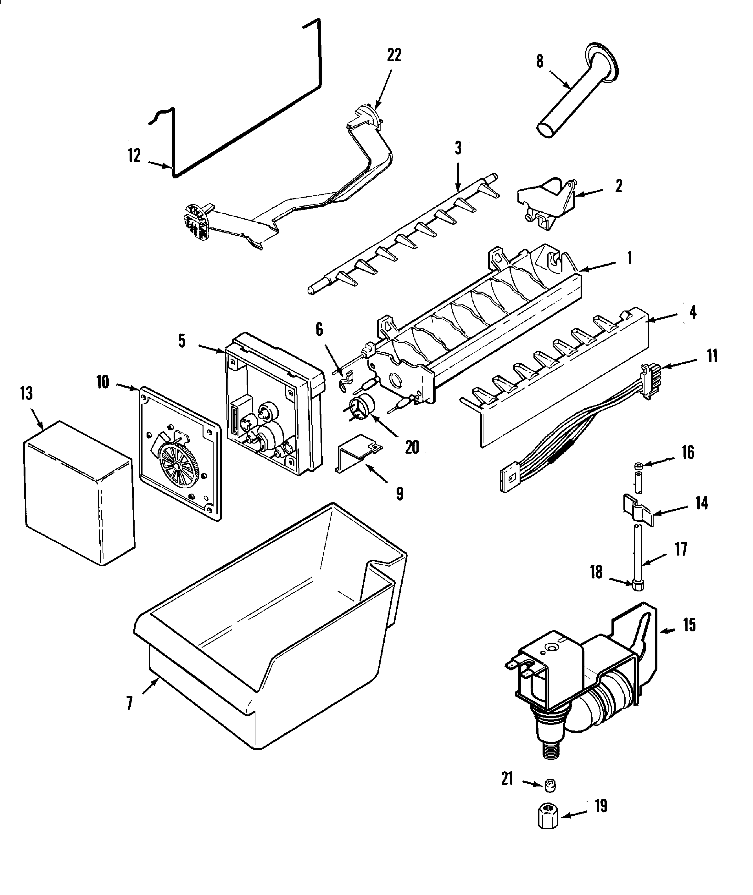 Maytag PTB21AAGRQ optional ice maker kit-uki1500axx diagram