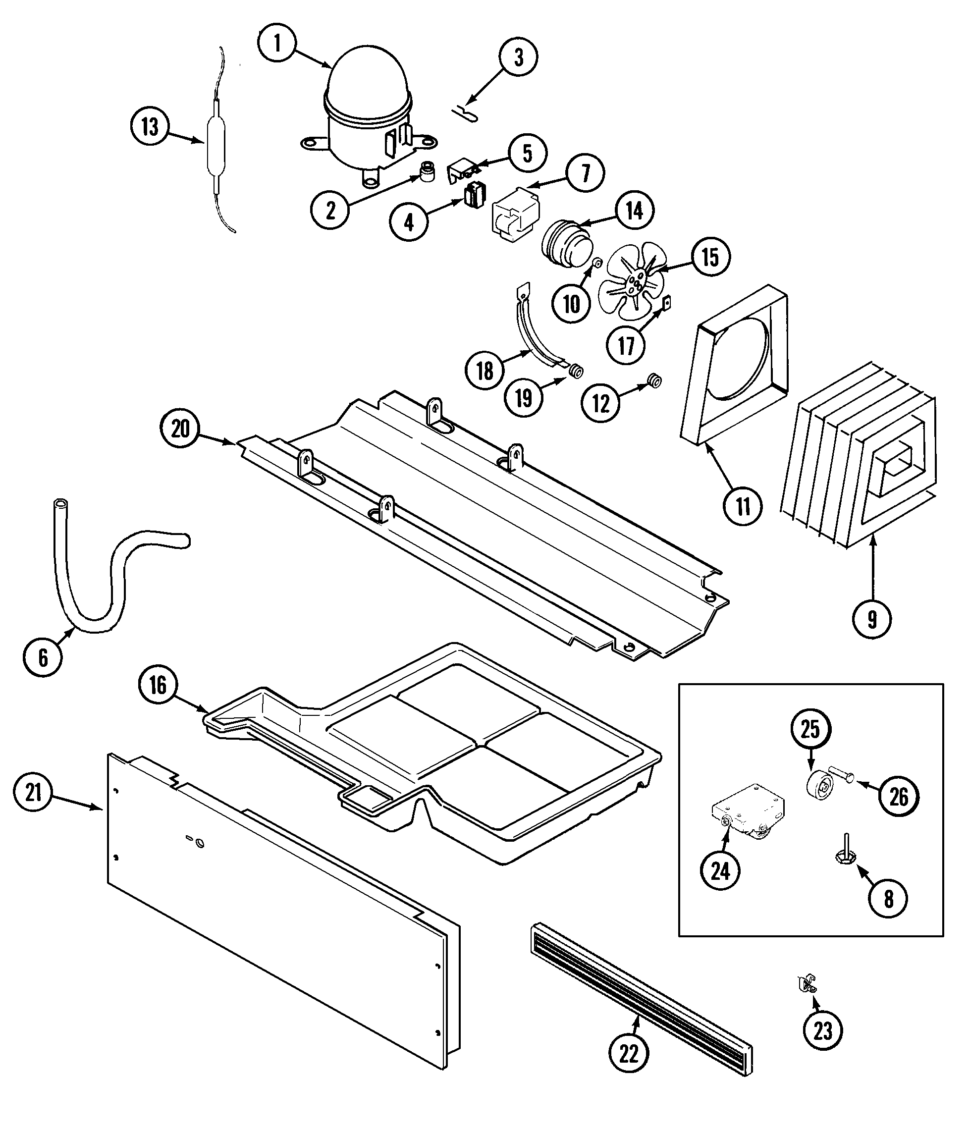 Crosley CT19F6FQ compressor diagram