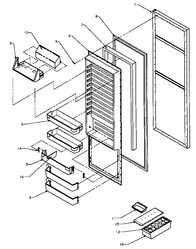 Amana SQD25N2L-P1181317WL ref door diagram